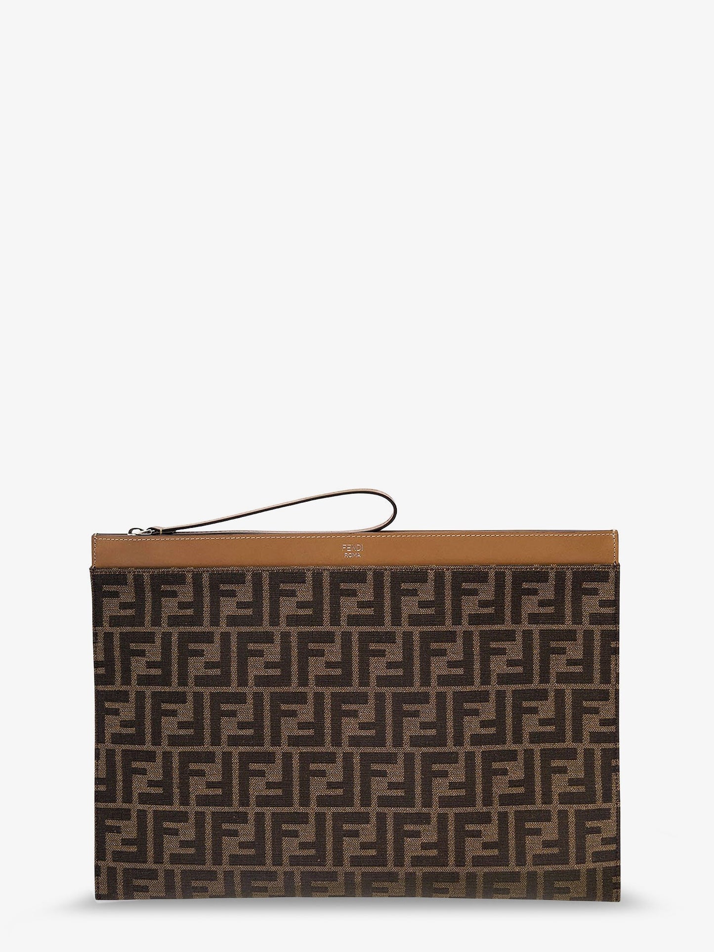 Fendi Men Ff Jacquard Fabric Flat Pouch Large FENDI
