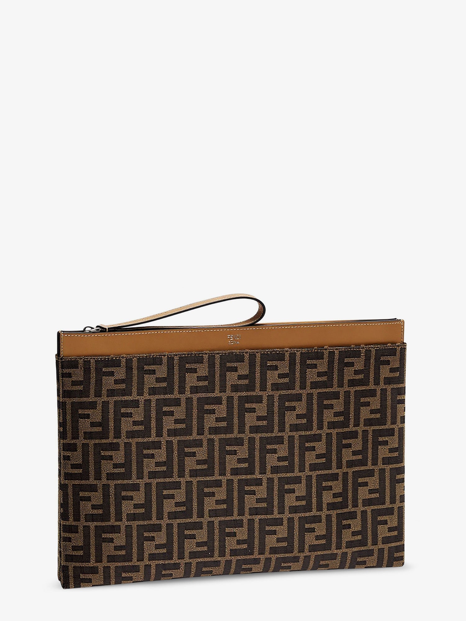 Fendi Men Ff Jacquard Fabric Flat Pouch Large FENDI