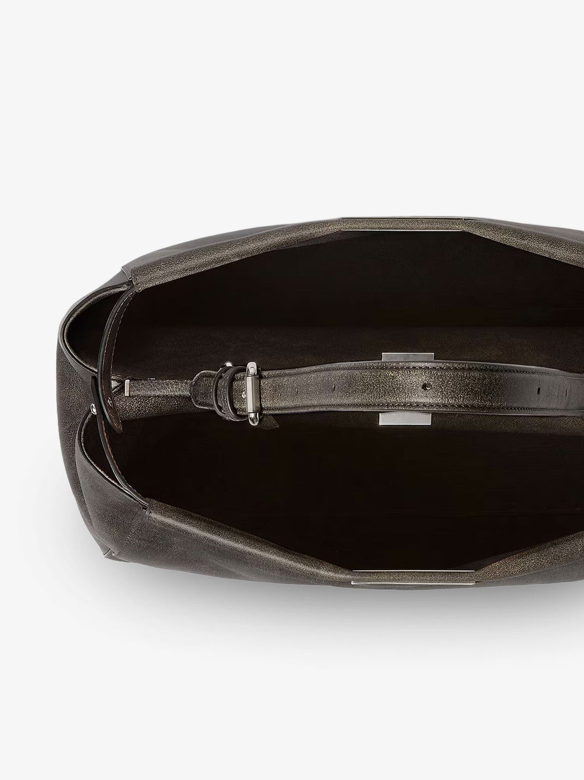 Fendi Men My Peekaboo Large Leather Shoulder Bag With Vintage Effect FENDI