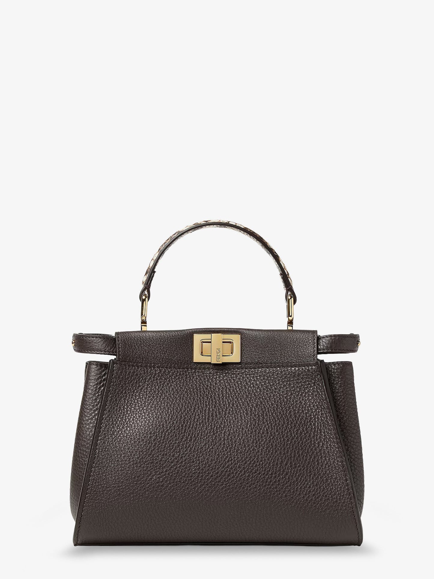 Fendi Women Peekaboo Mini Hammered Leather Handbag FENDI