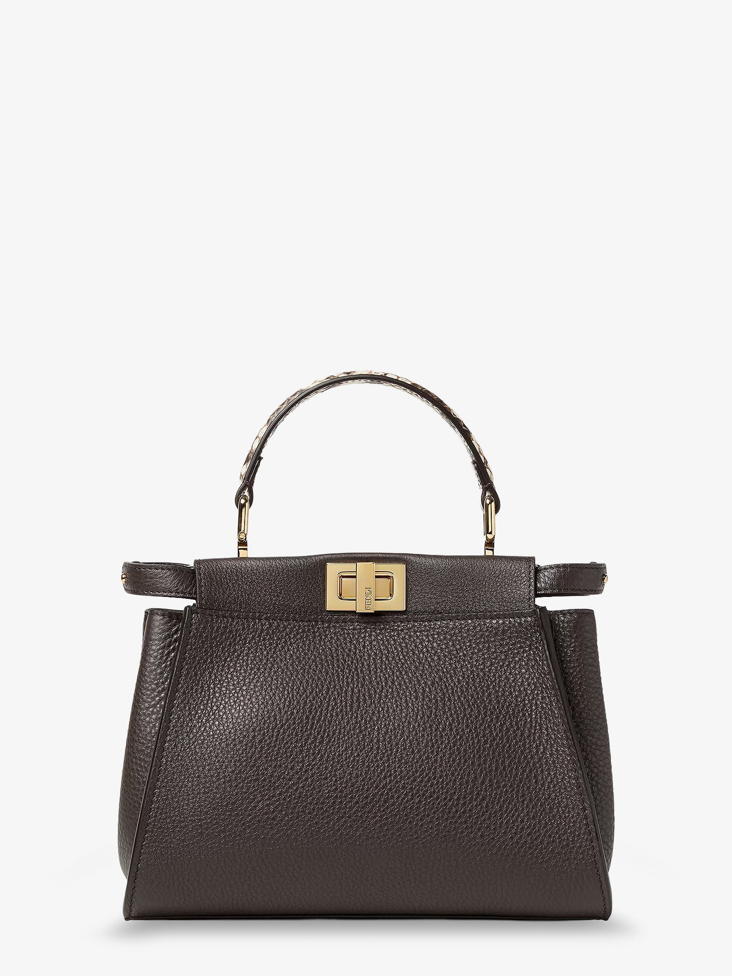 Fendi Women Peekaboo Mini Hammered Leather Handbag FENDI
