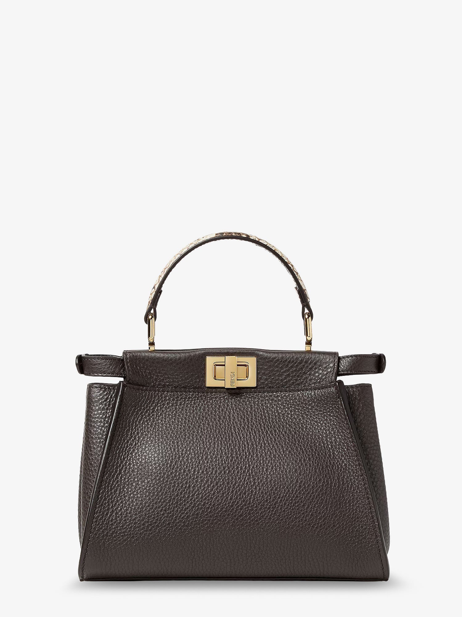 Fendi Women Peekaboo Mini Hammered Leather Handbag FENDI