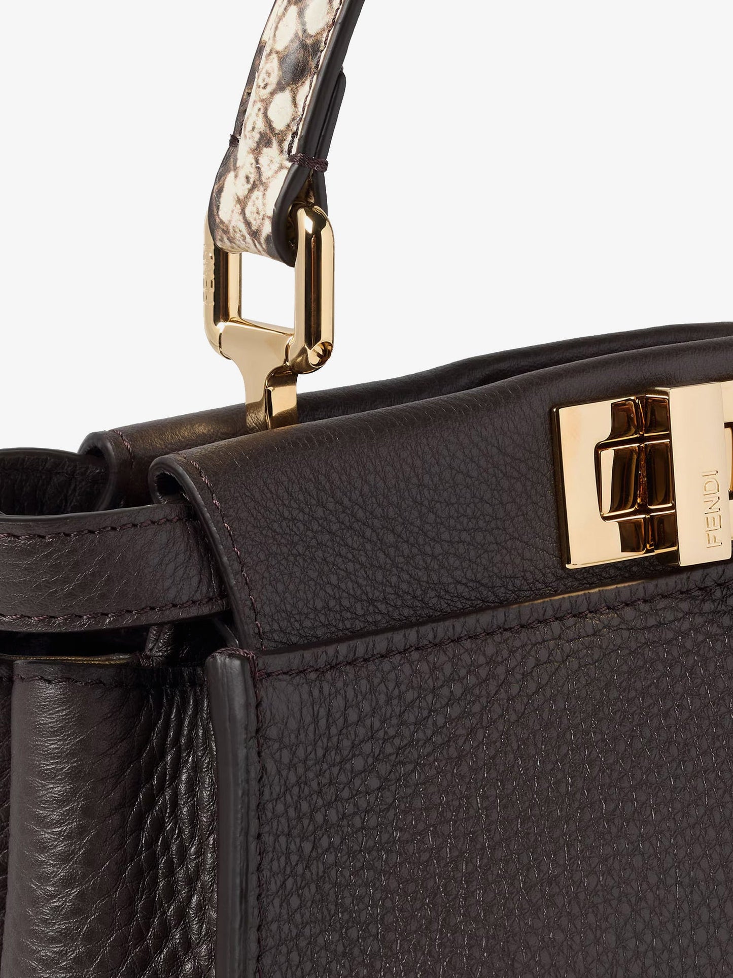 Fendi Women Peekaboo Mini Hammered Leather Handbag FENDI