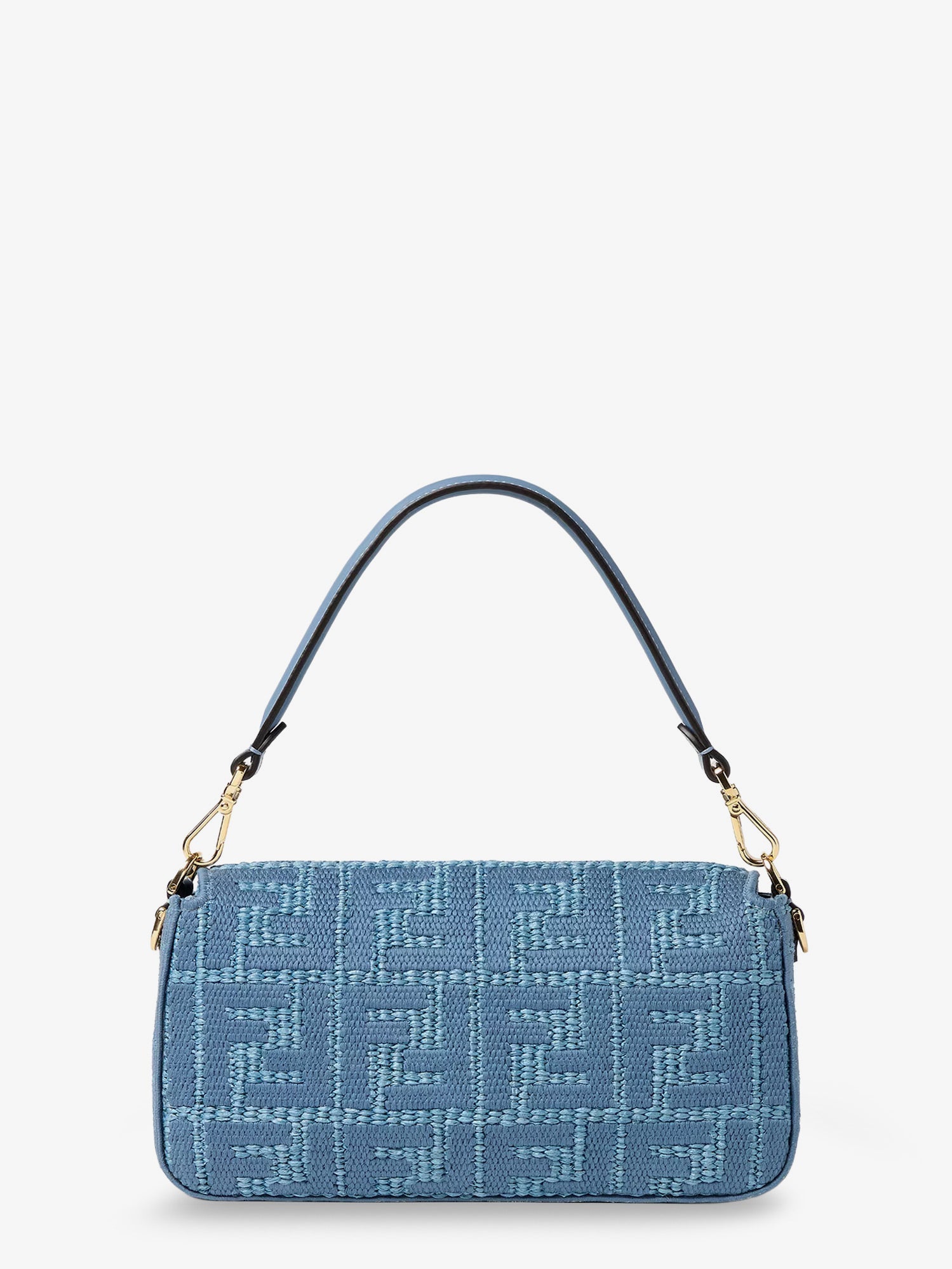 Fendi Women Baguetteâ® Handbag In Raffia With All-Over Ff Embroidery FENDI