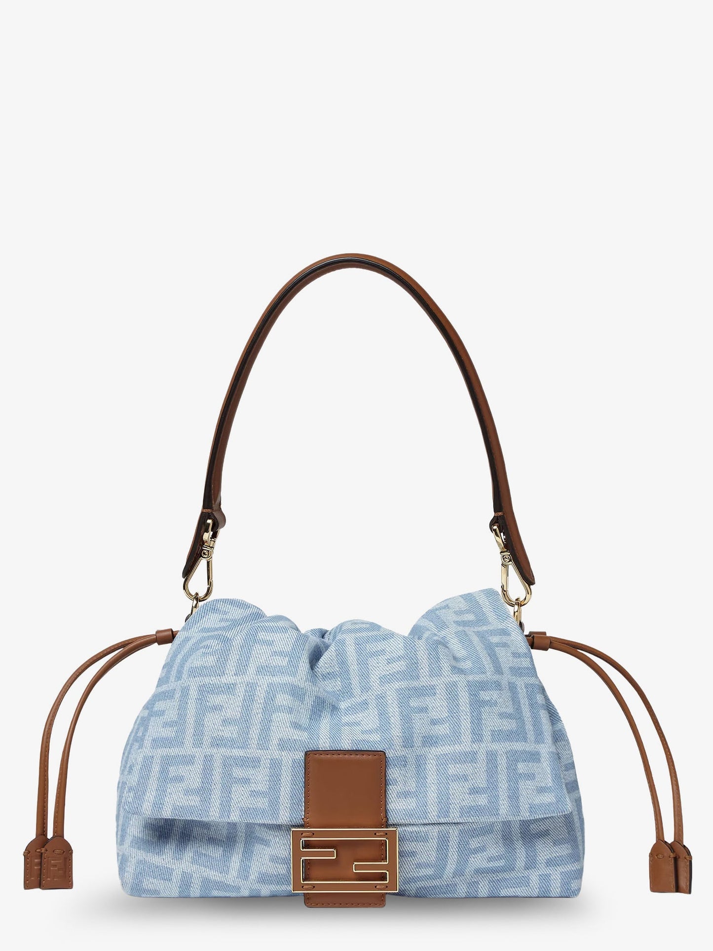 Fendi Women Mamma Baguette Light Denim Crossbody Bag FENDI