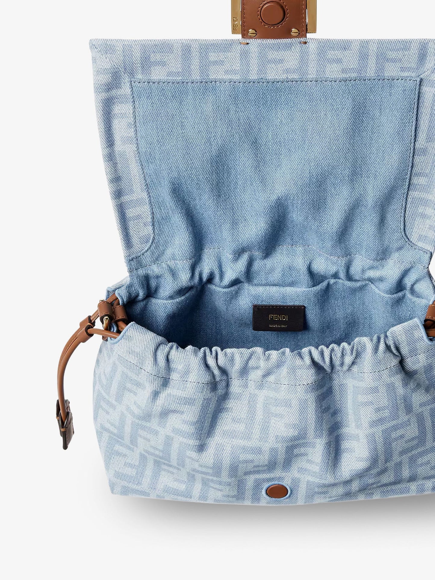Fendi Women Mamma Baguette Light Denim Crossbody Bag FENDI