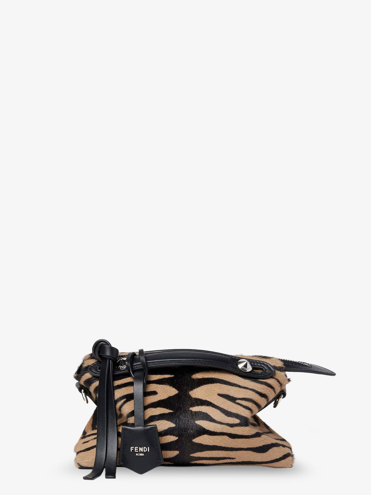 Fendi Women Boston Handbag With Tiger Print In Pony Skin FENDI