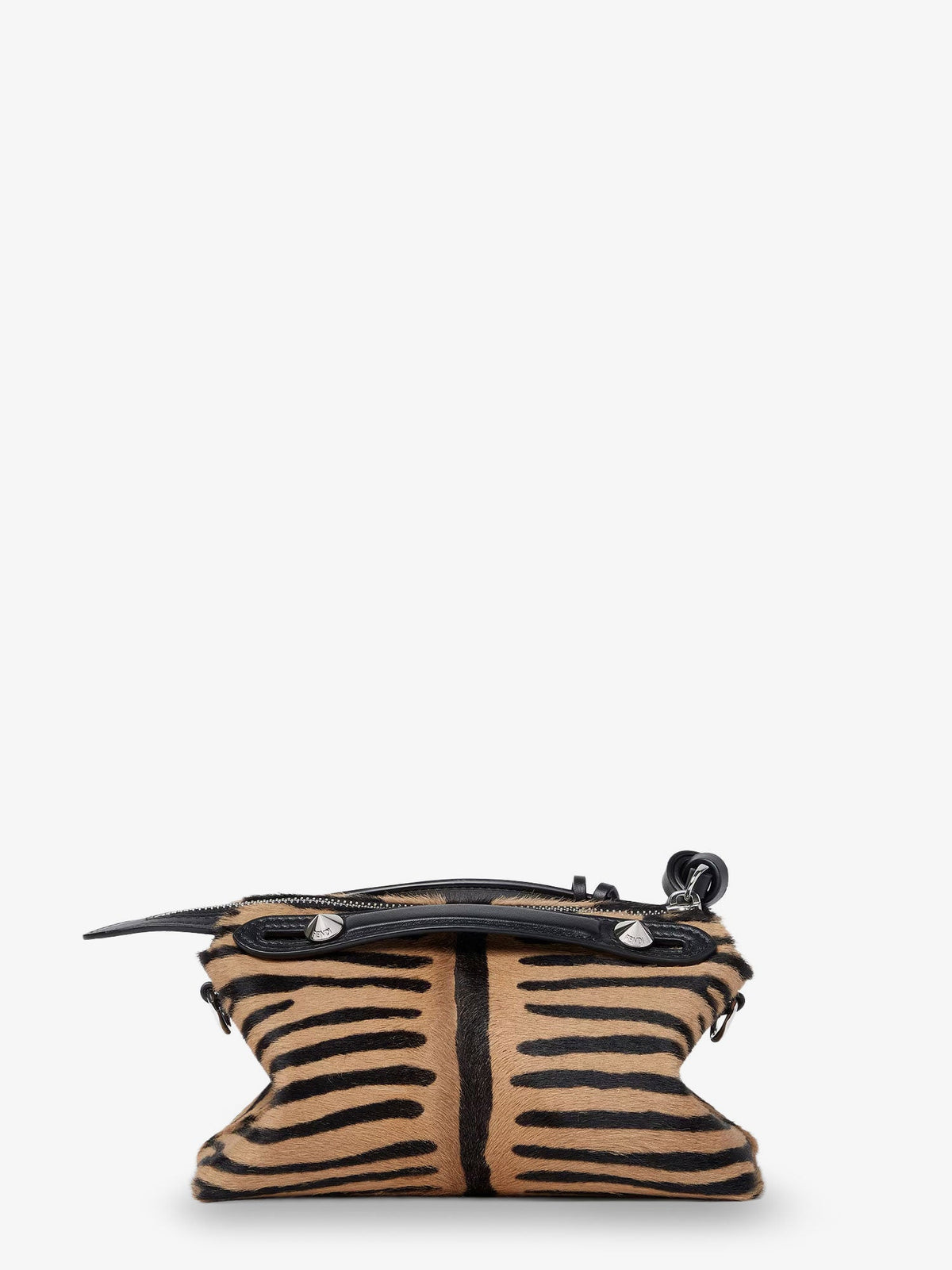 Fendi Women Boston Handbag With Tiger Print In Pony Skin FENDI