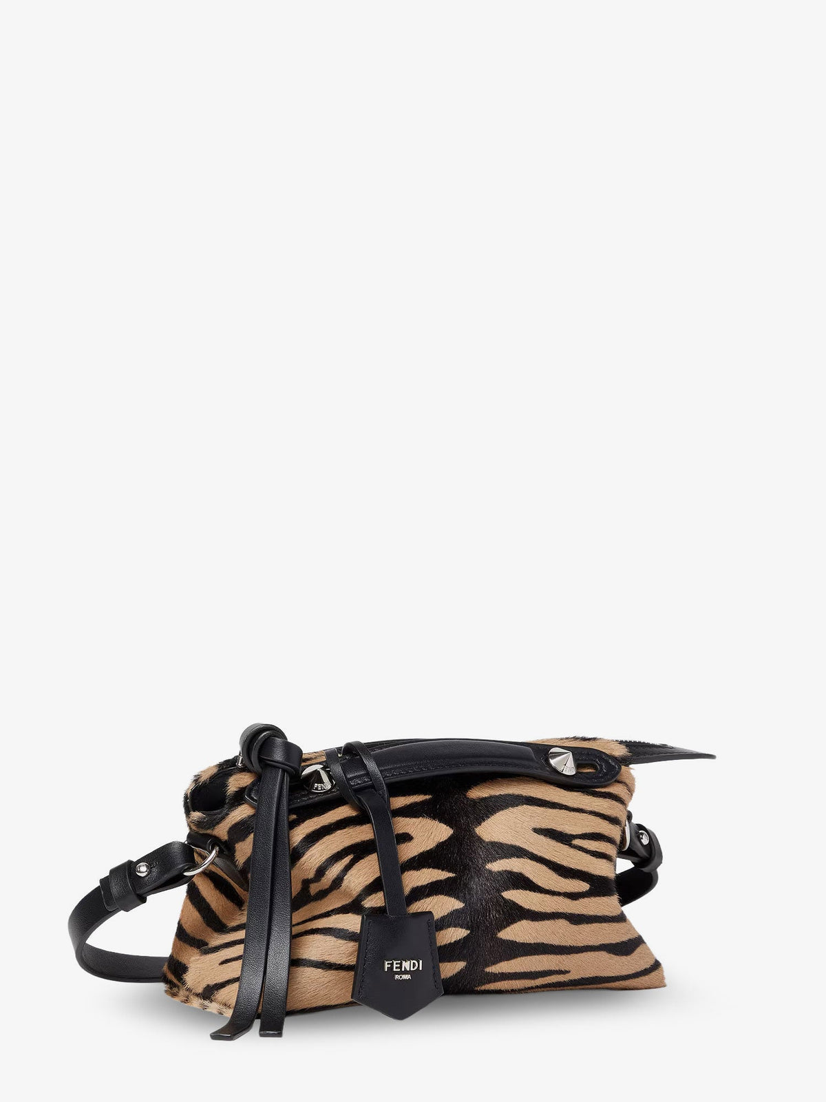 Fendi Women Boston Handbag With Tiger Print In Pony Skin FENDI