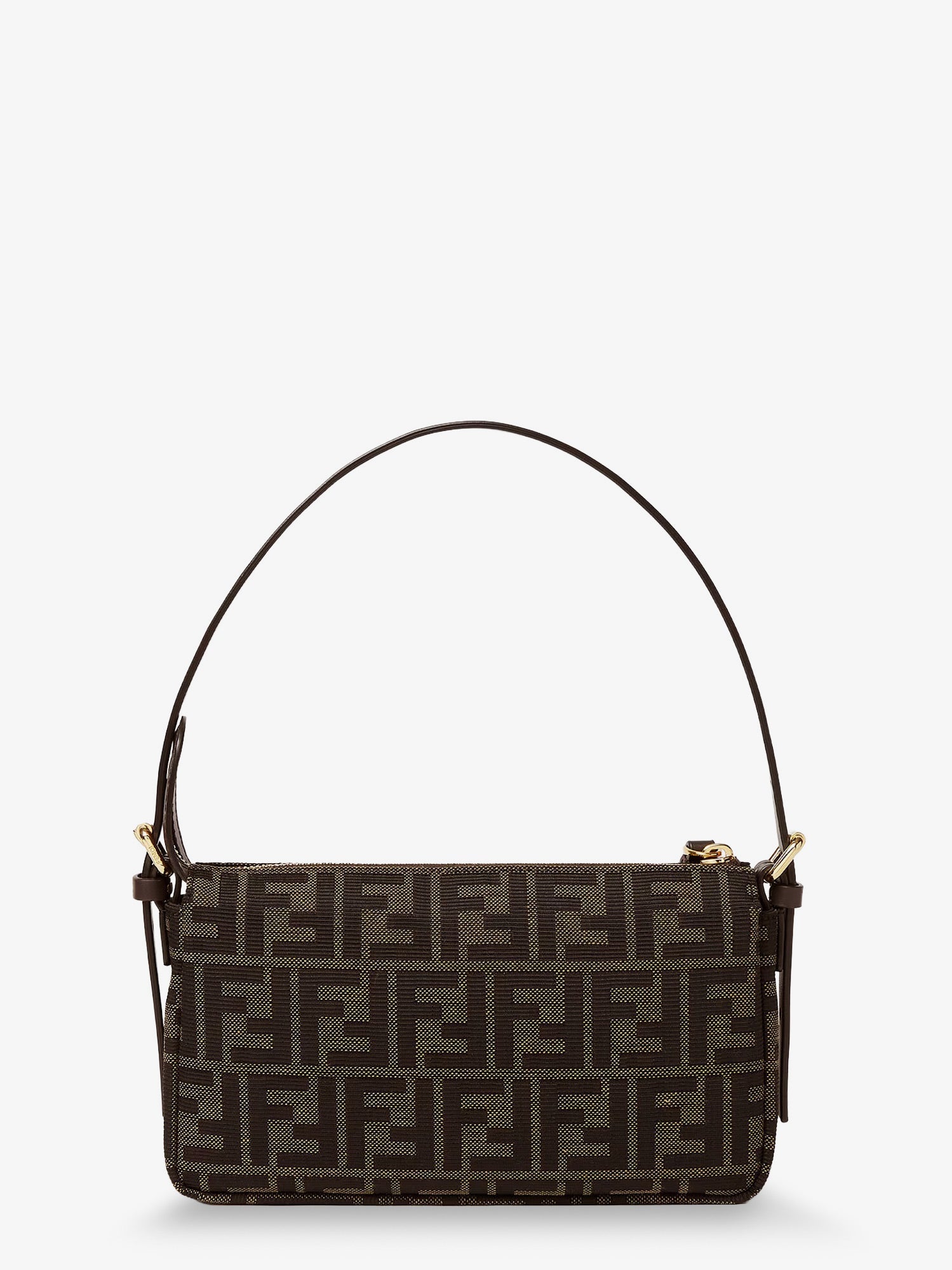 Fendi Women Zip Top Small Ff Zucca Fabric Shoulder Bag FENDI