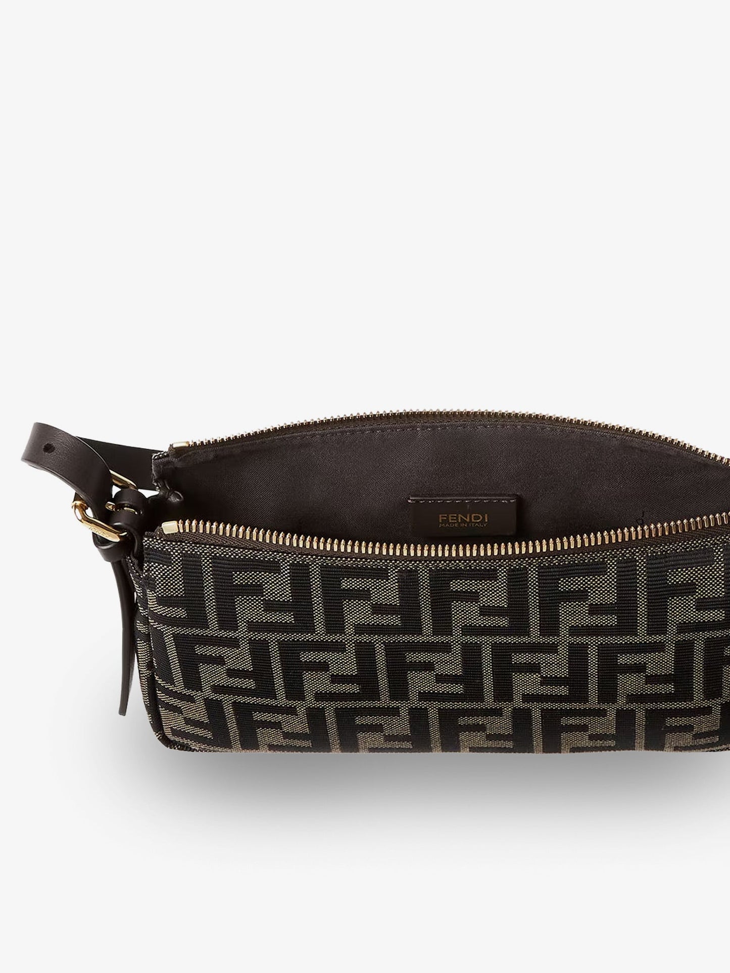 Fendi Women Zip Top Small Ff Zucca Fabric Shoulder Bag FENDI