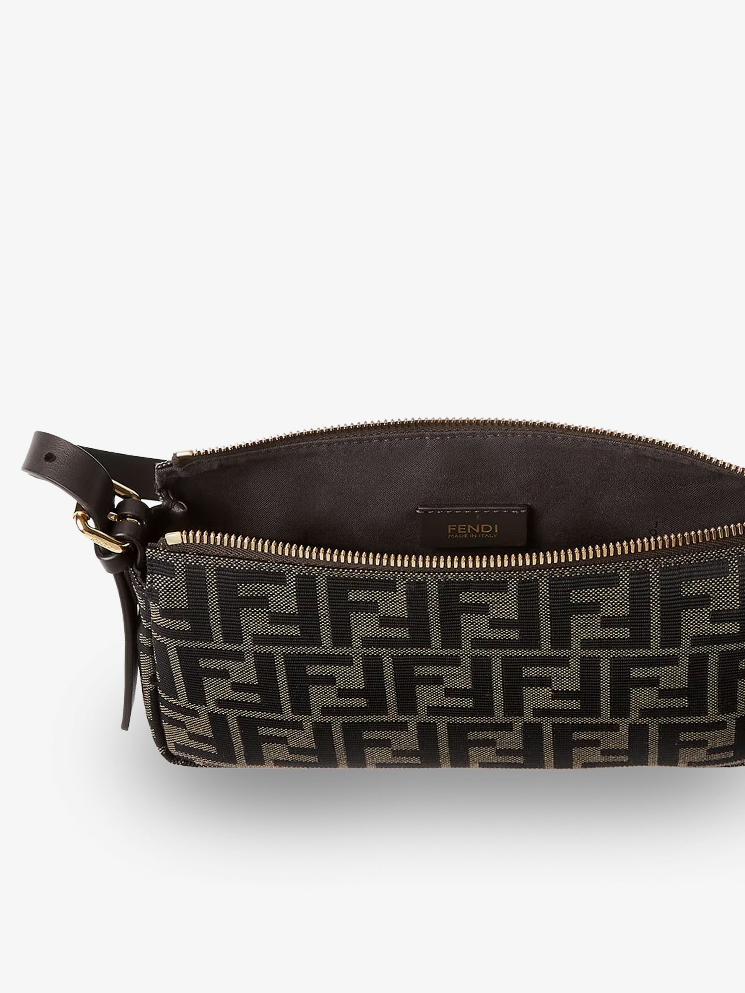 Fendi Women Zip Top Small Ff Zucca Fabric Shoulder Bag FENDI