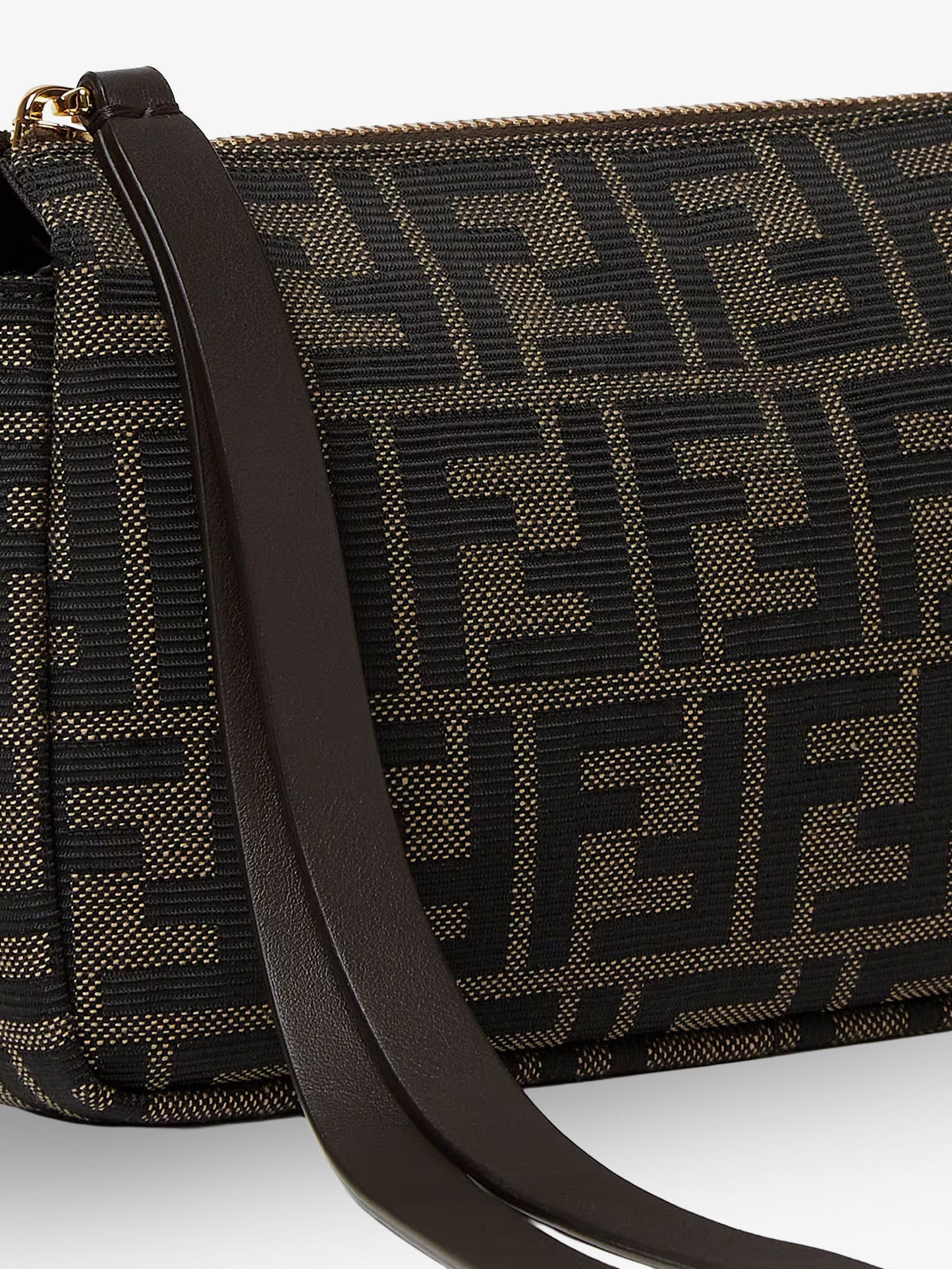 Fendi Women Zip Top Small Ff Zucca Fabric Shoulder Bag FENDI