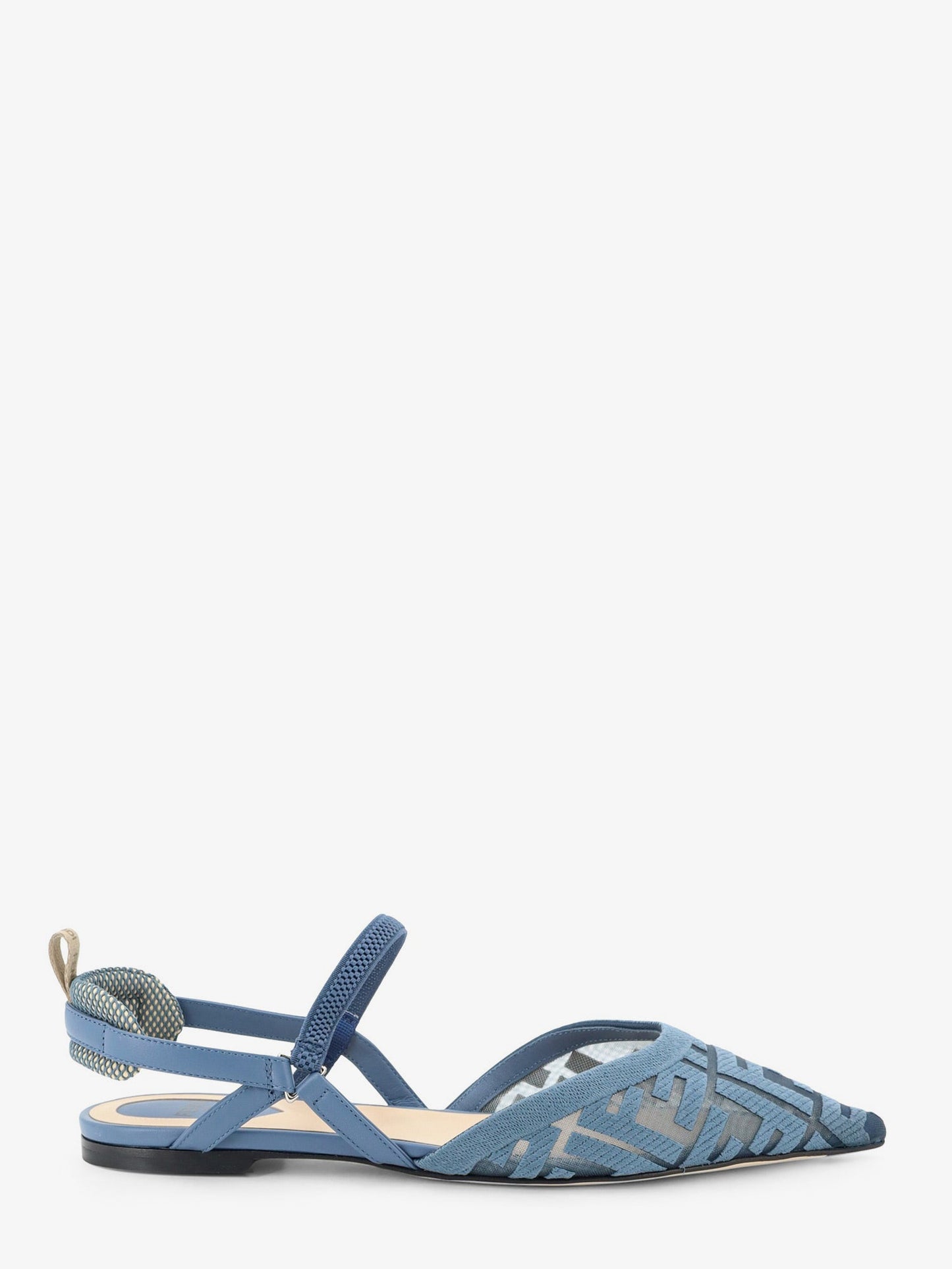 Fendi Women Colibrã¬ Lite Flat Mesh Slingback With Ff Embroidery FENDI