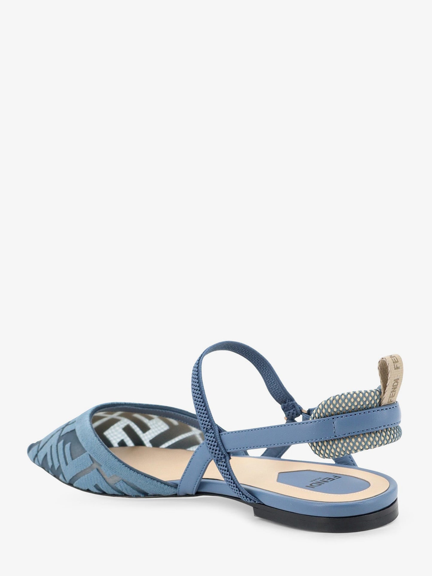 Fendi Women Colibrã¬ Lite Flat Mesh Slingback With Ff Embroidery FENDI