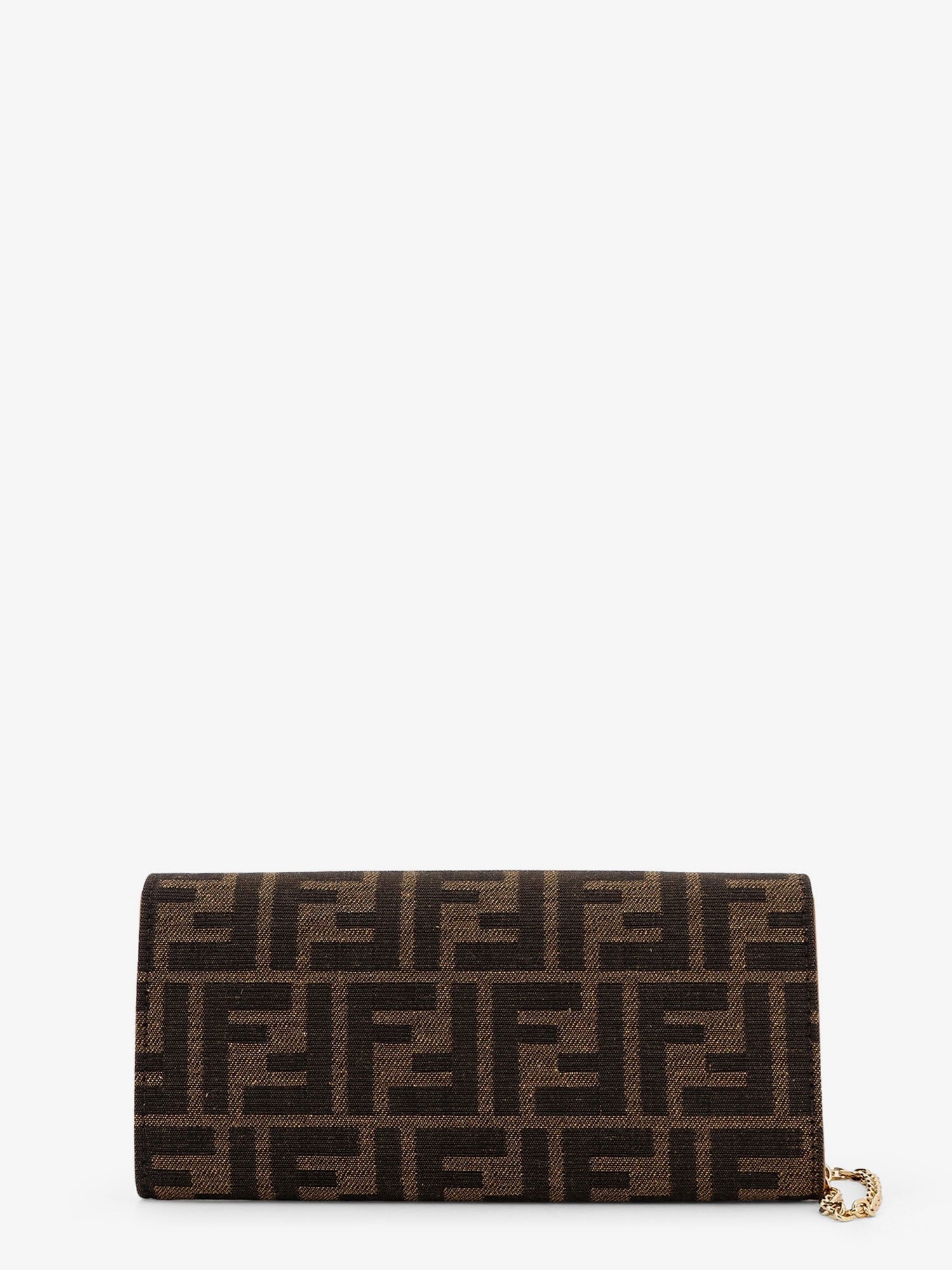Fendi Women Continental With Chain Baguette Ff Jacquard Fabric Crossbody Bag FENDI