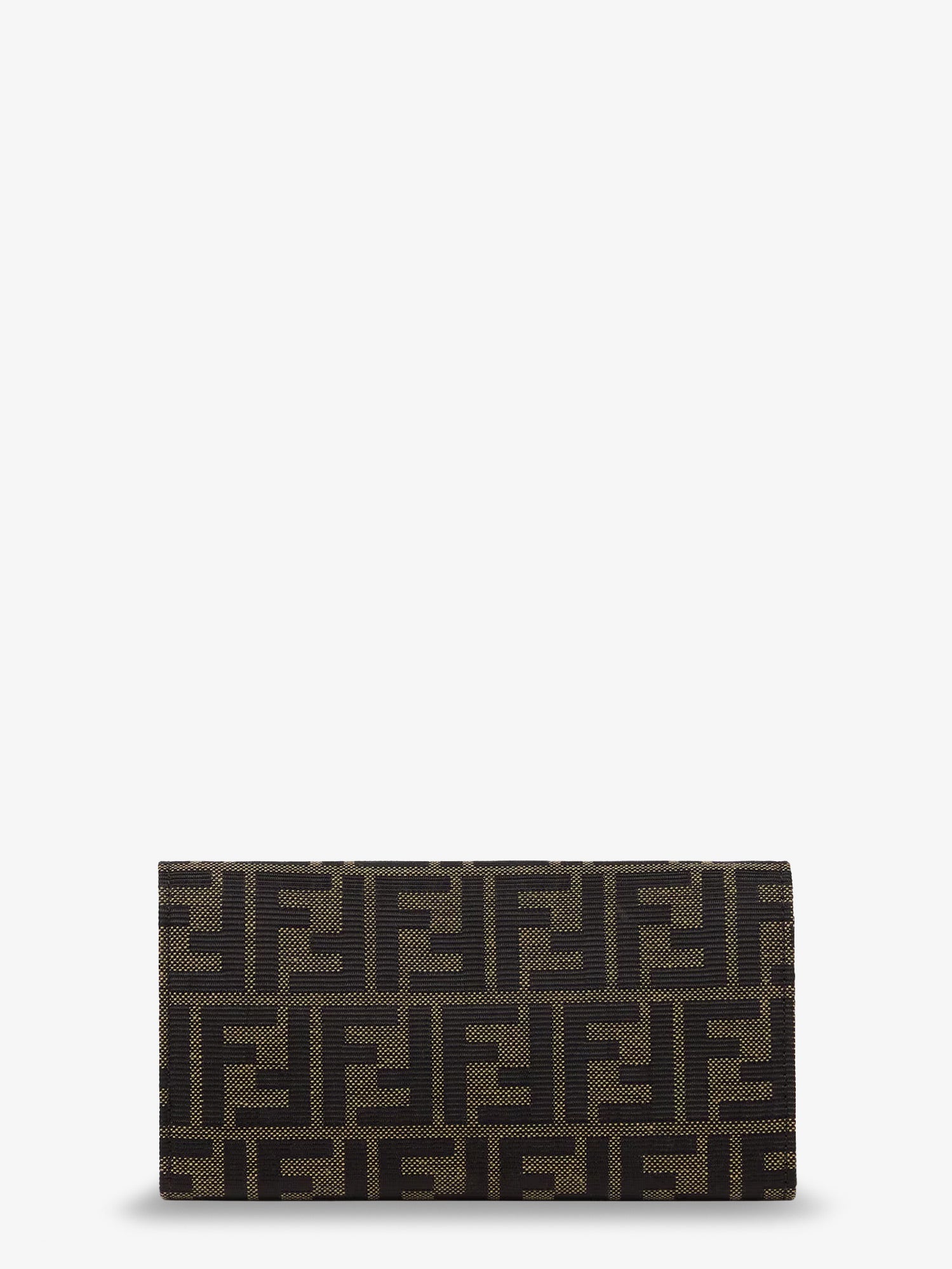 Fendi Women Ff Zucca Fabric Continental Wallet With Chain Tube FENDI