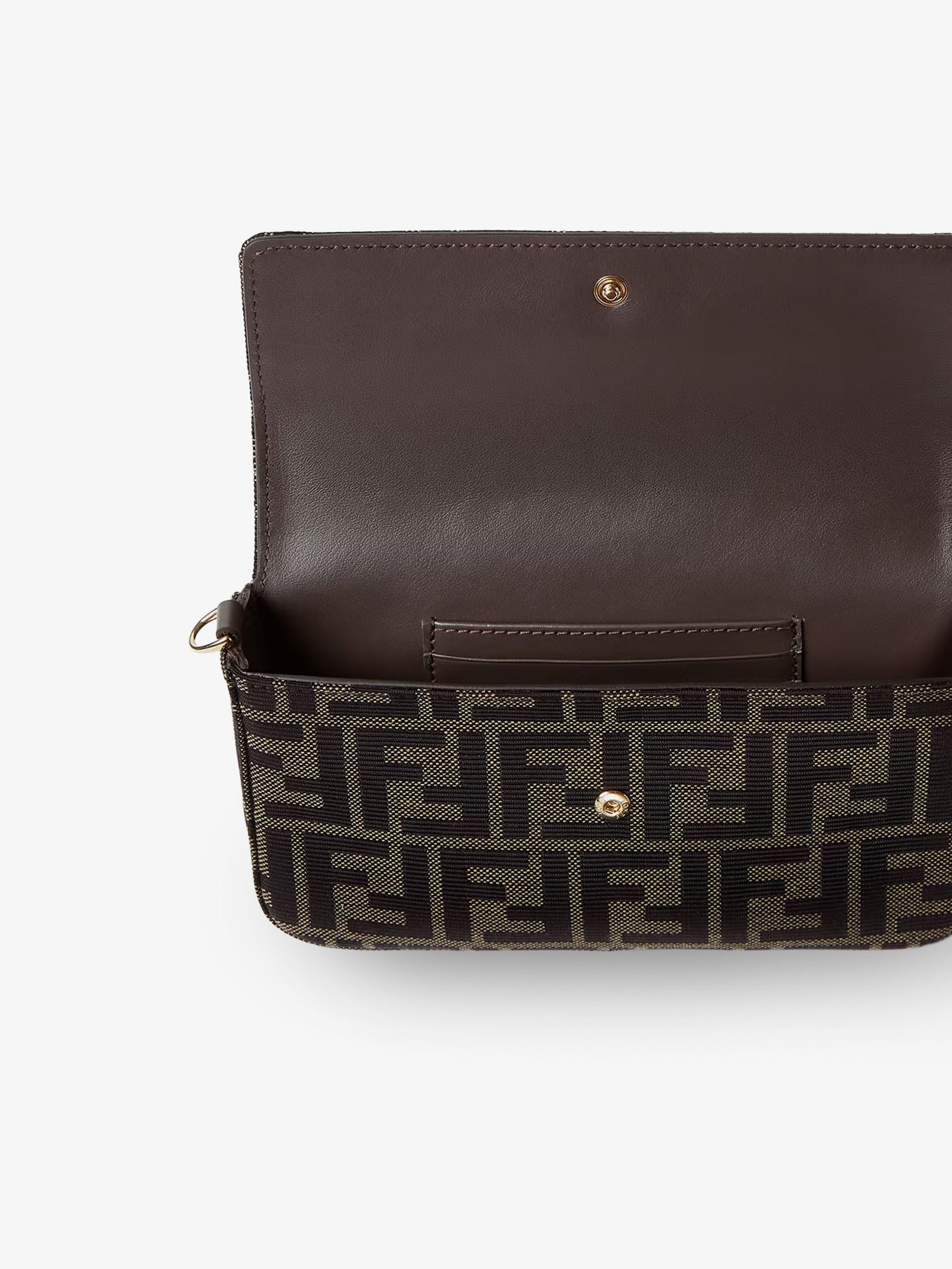 Fendi Women Wallet On Chain Tube Ff Zucca Fabric Crossbody Bag FENDI