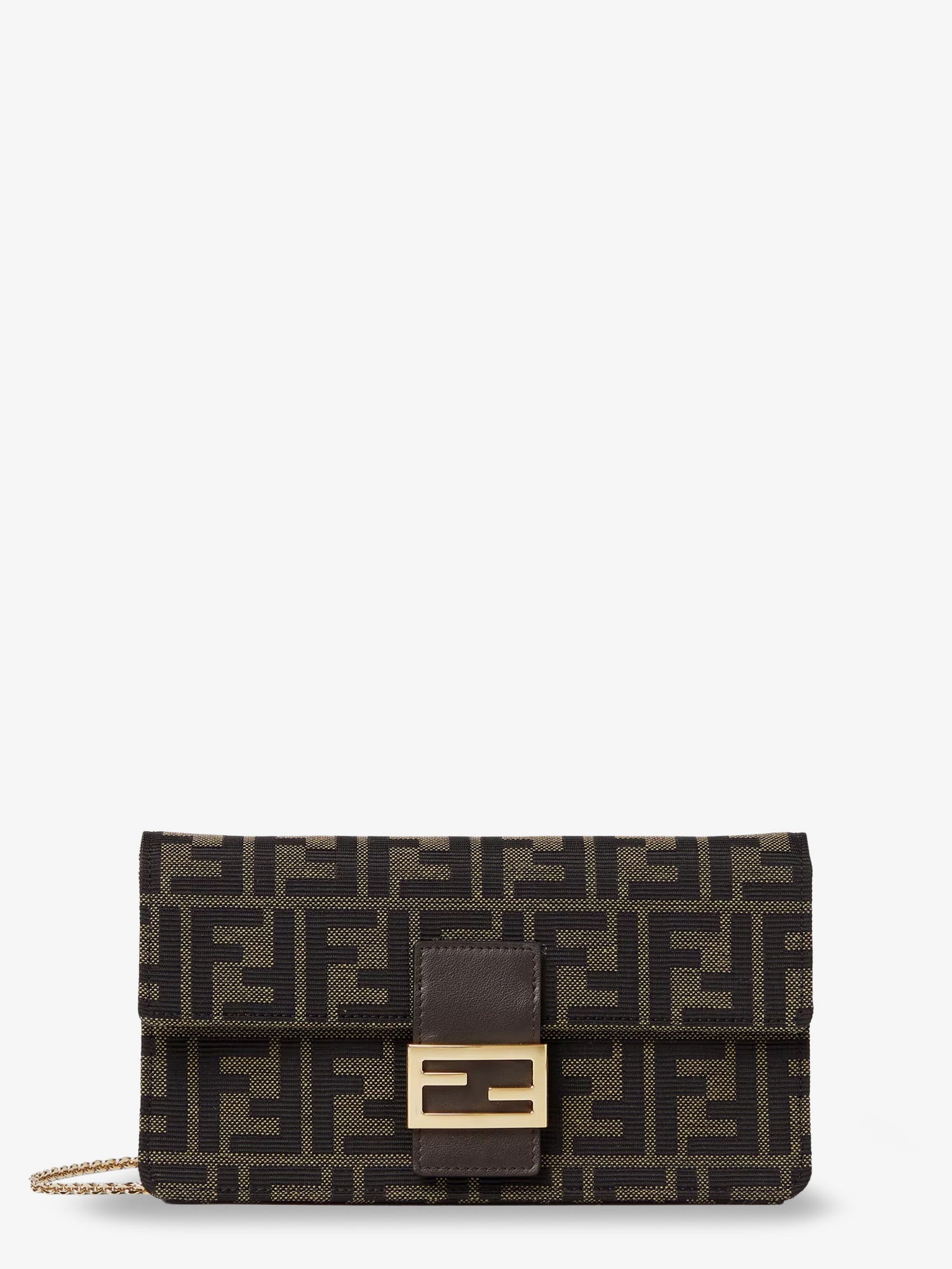 Fendi Women Wallet On Chain Tube Ff Zucca Fabric Crossbody Bag FENDI