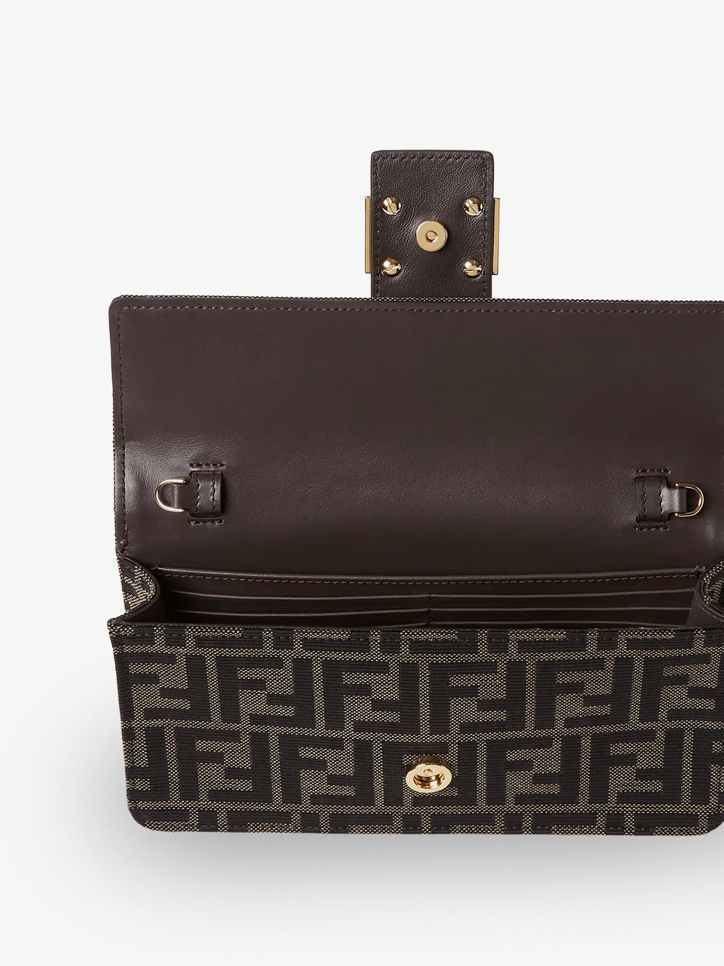 Fendi Women Wallet On Chain Tube Ff Zucca Fabric Crossbody Bag FENDI