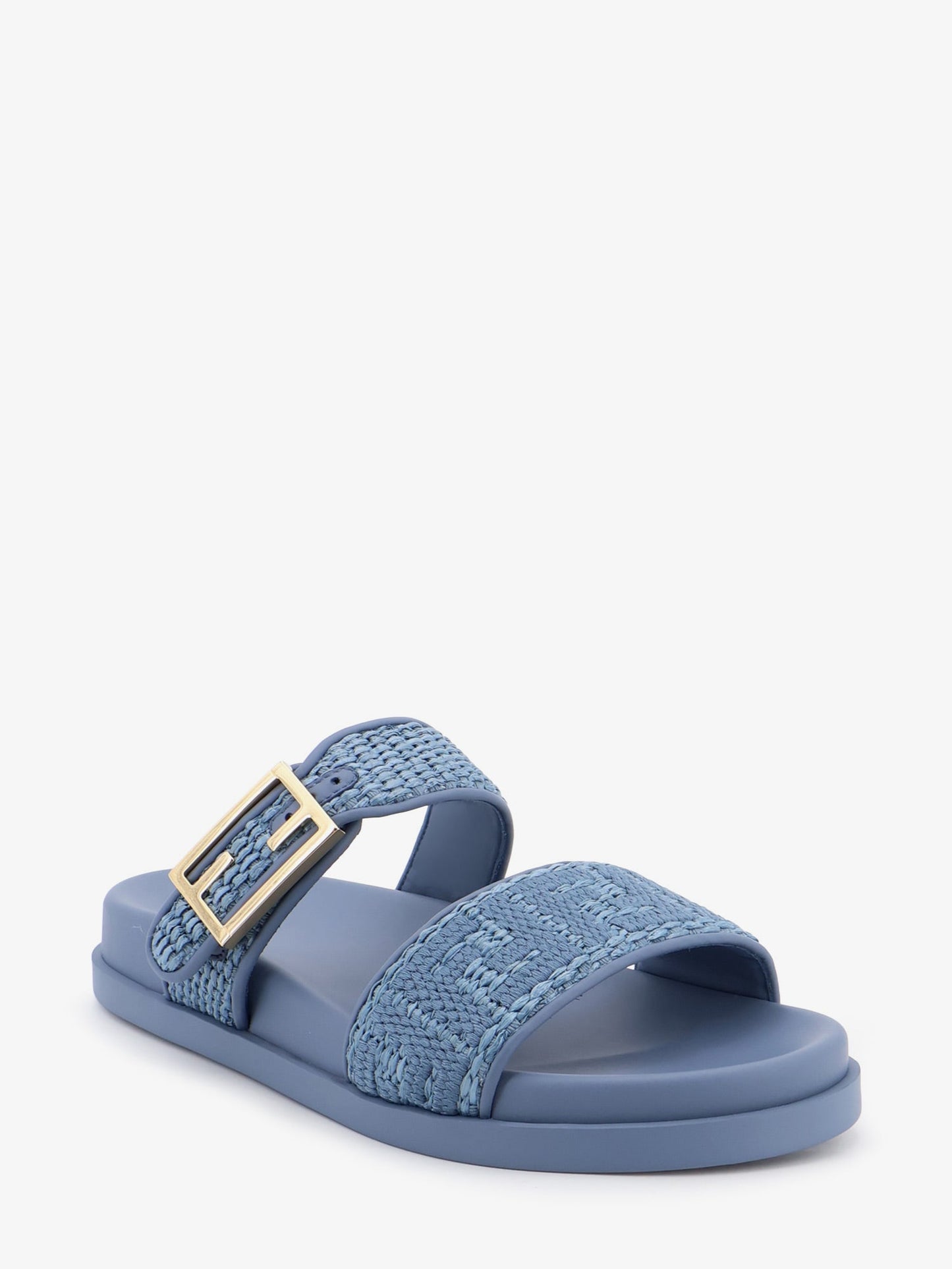 Fendi Women Fendi Feel Woven Rafia Flat Sandals FENDI