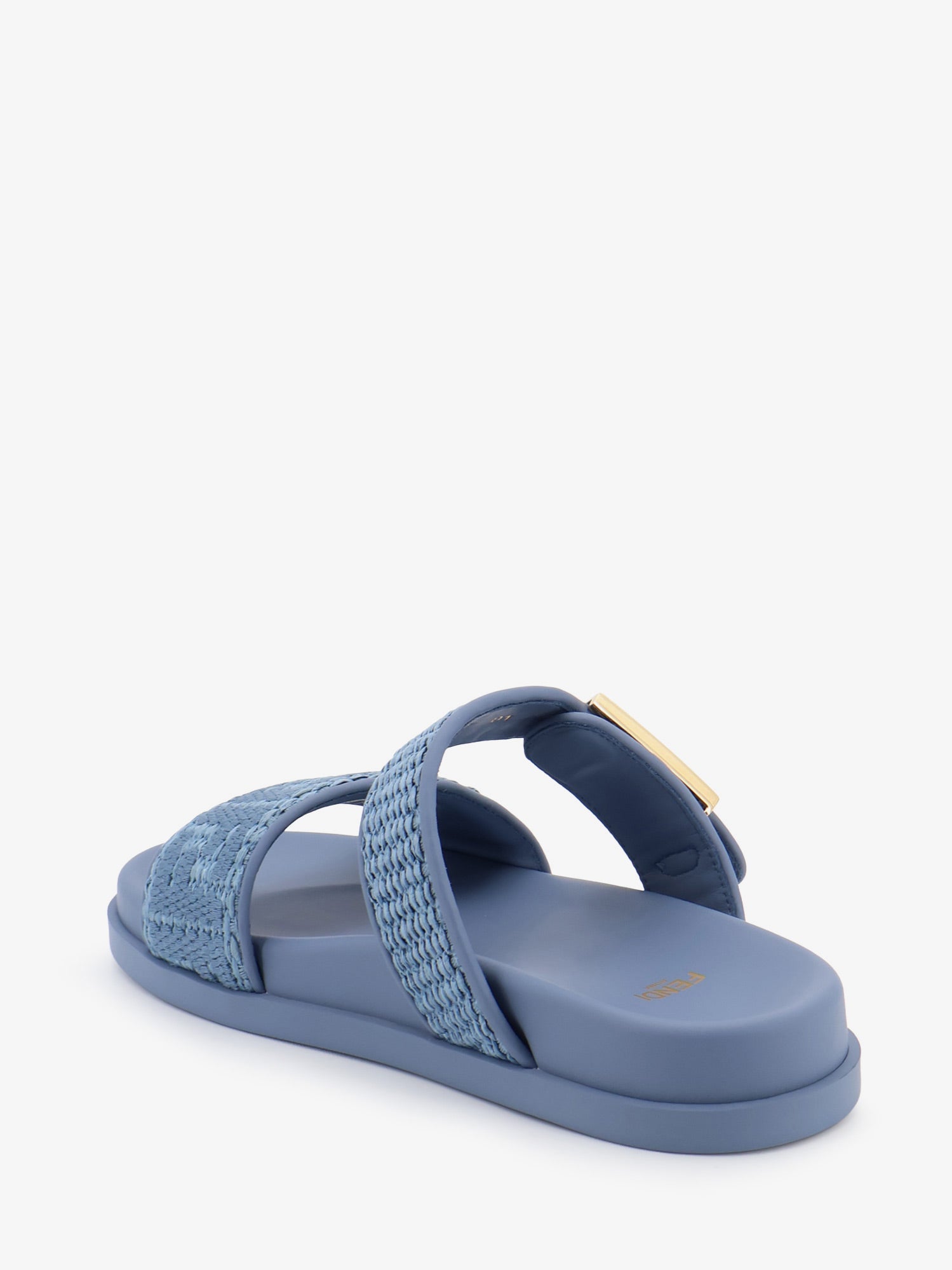 Fendi Women Fendi Feel Woven Rafia Flat Sandals FENDI