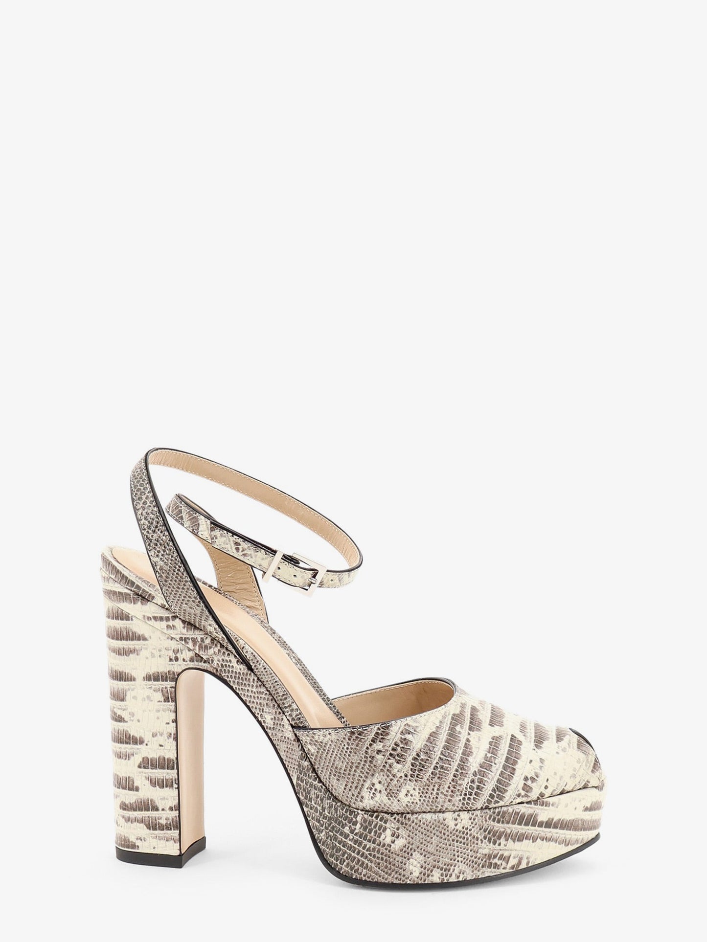 Fendi Women Fendi After 9 Leather Sandals With Tejus Print FENDI
