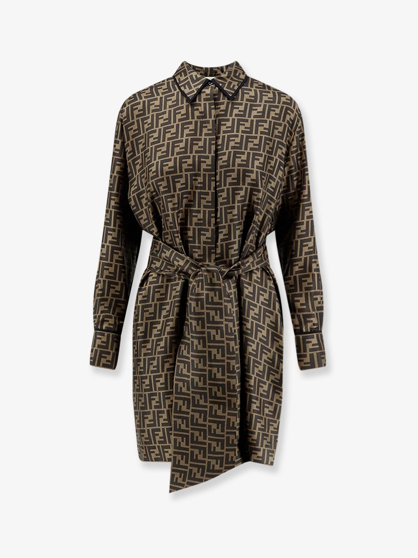 Fendi Women Silk Dress With All-Over Ff Motif FENDI