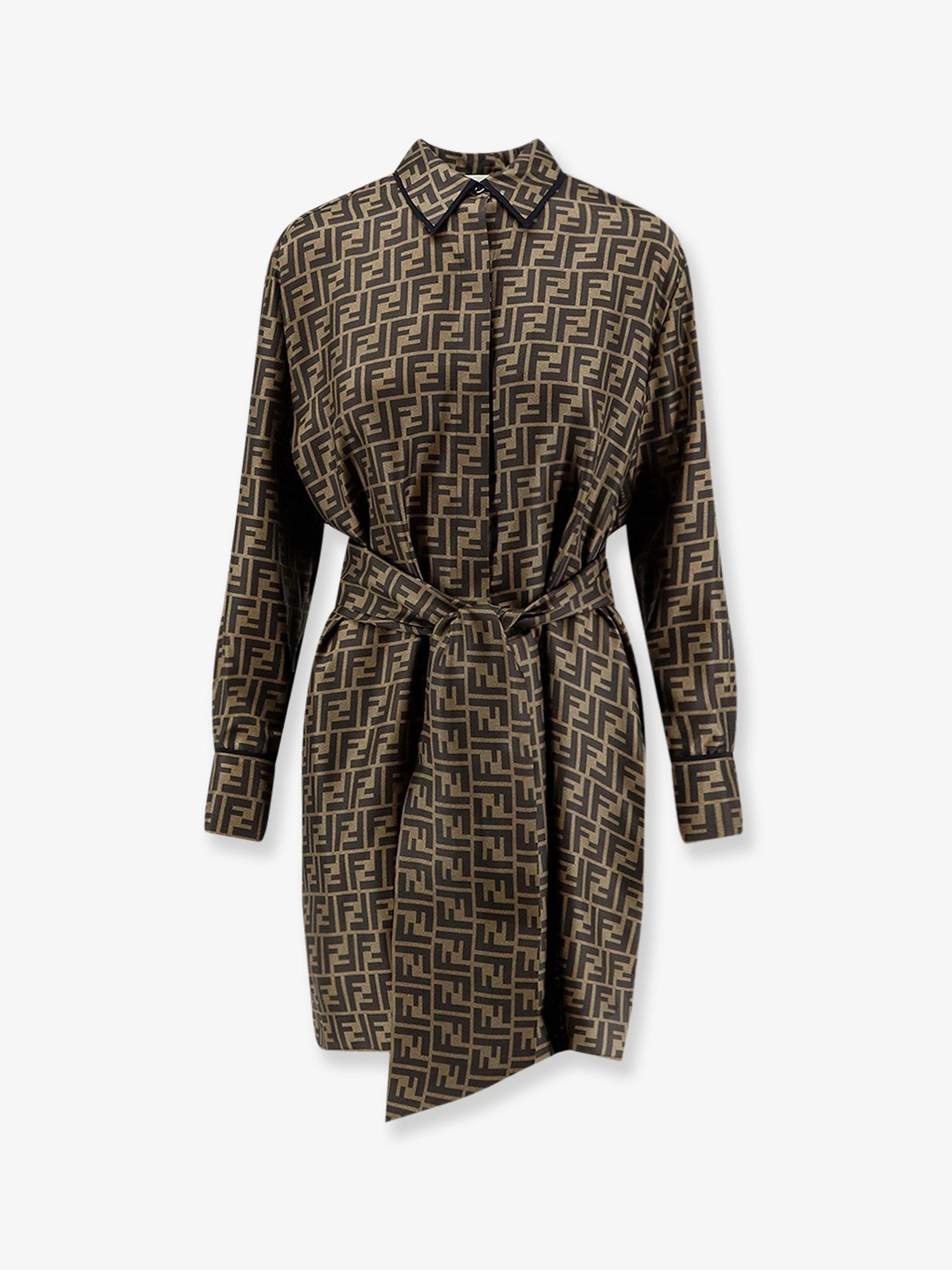 Fendi Women Silk Dress With All-Over Ff Motif FENDI