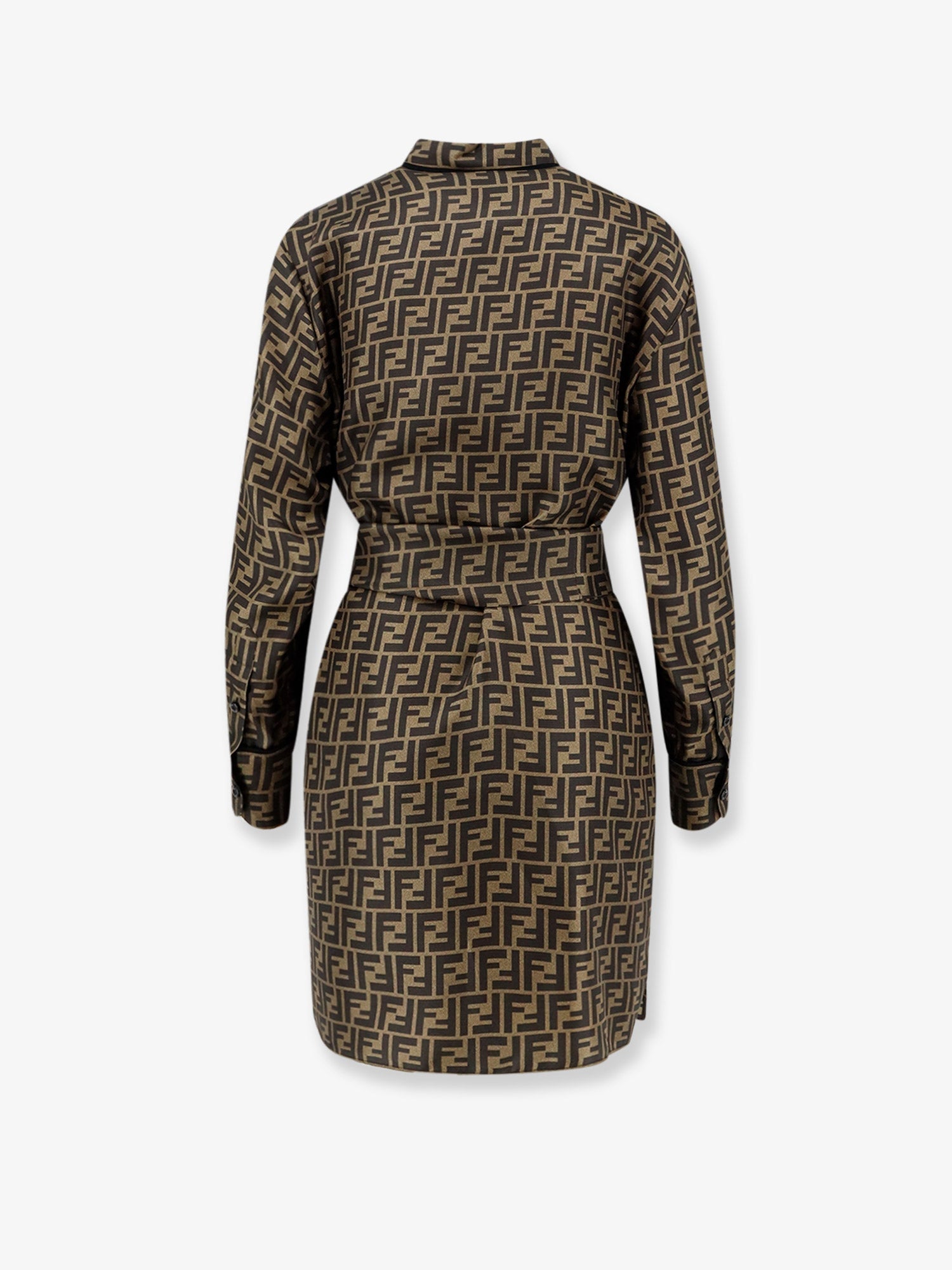 Fendi Women Silk Dress With All-Over Ff Motif FENDI