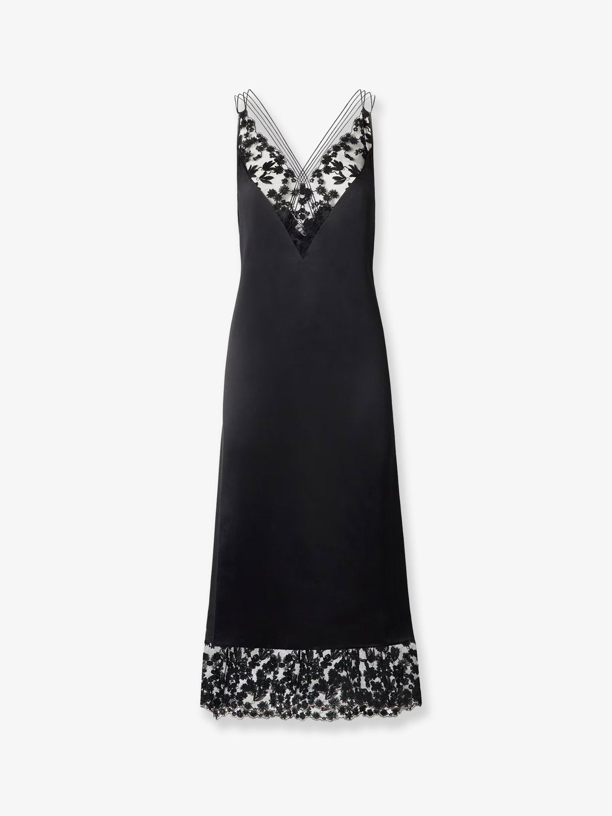 Fendi Women Silk And Millefiori Lace Midi Dress FENDI