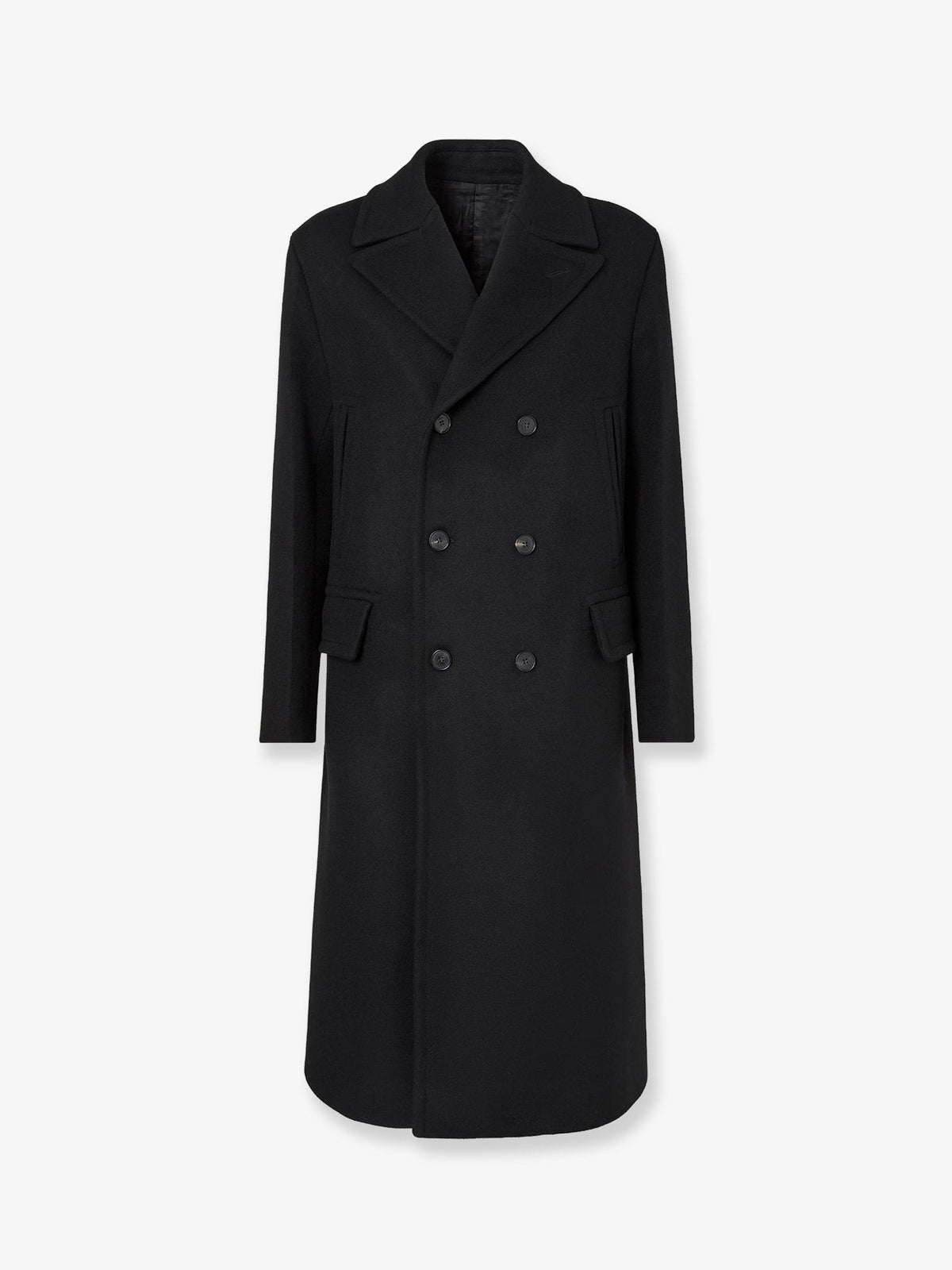 Fendi Men Double-Breasted Wool And Angora Blend Coat FENDI