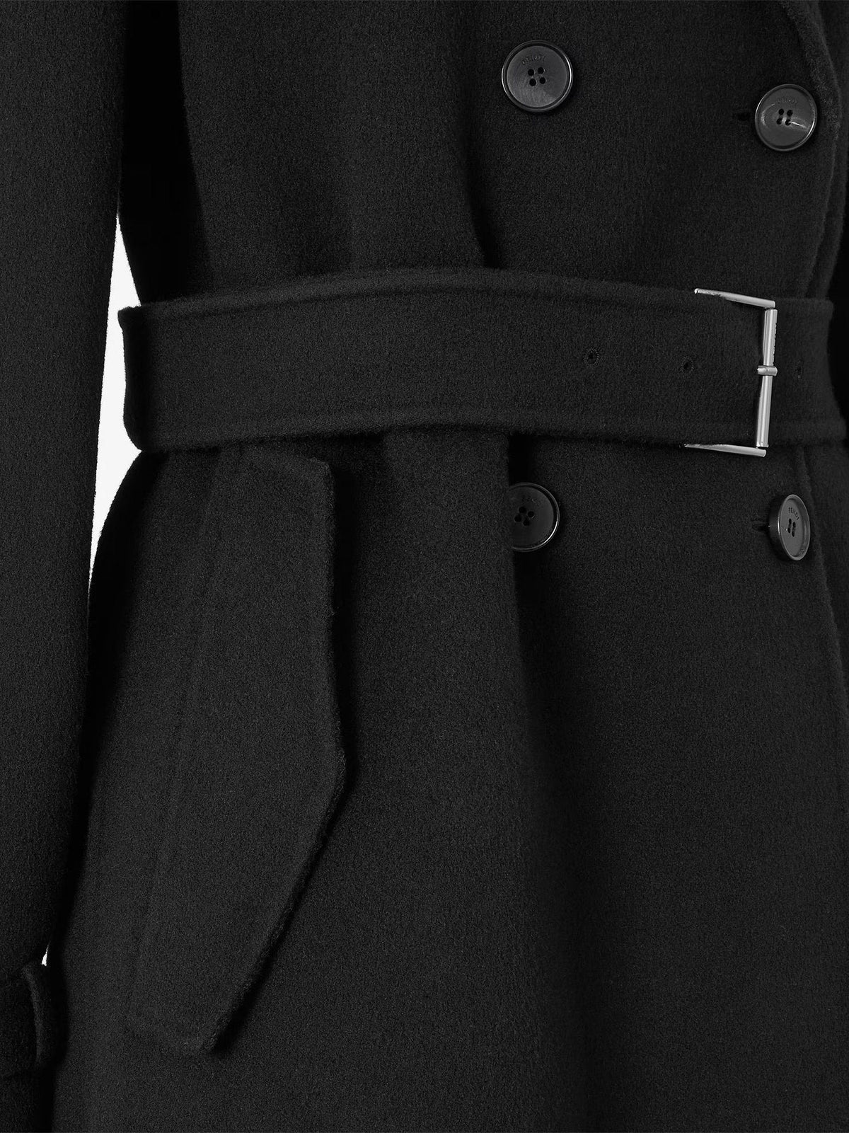 Fendi Women Ff Zucca Virgin Wool Midi Coat FENDI