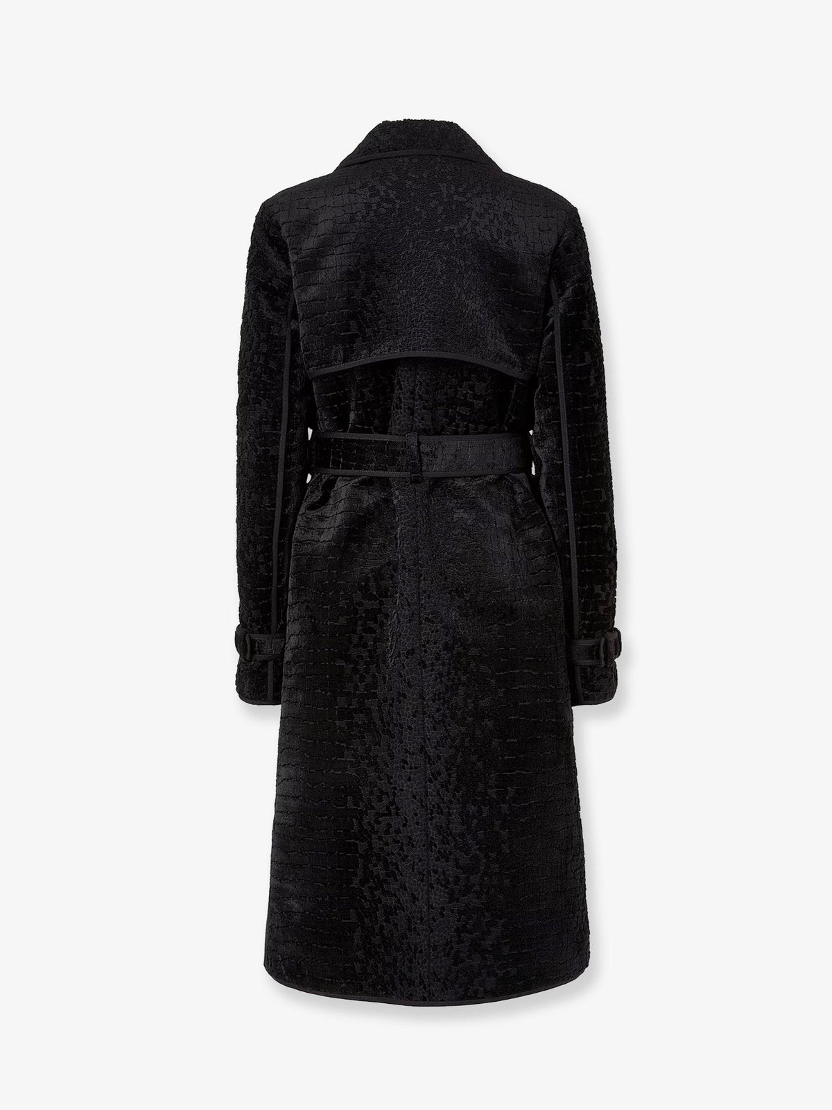 Fendi Women Jacquard Velvet Coat With Aniaml Print FENDI