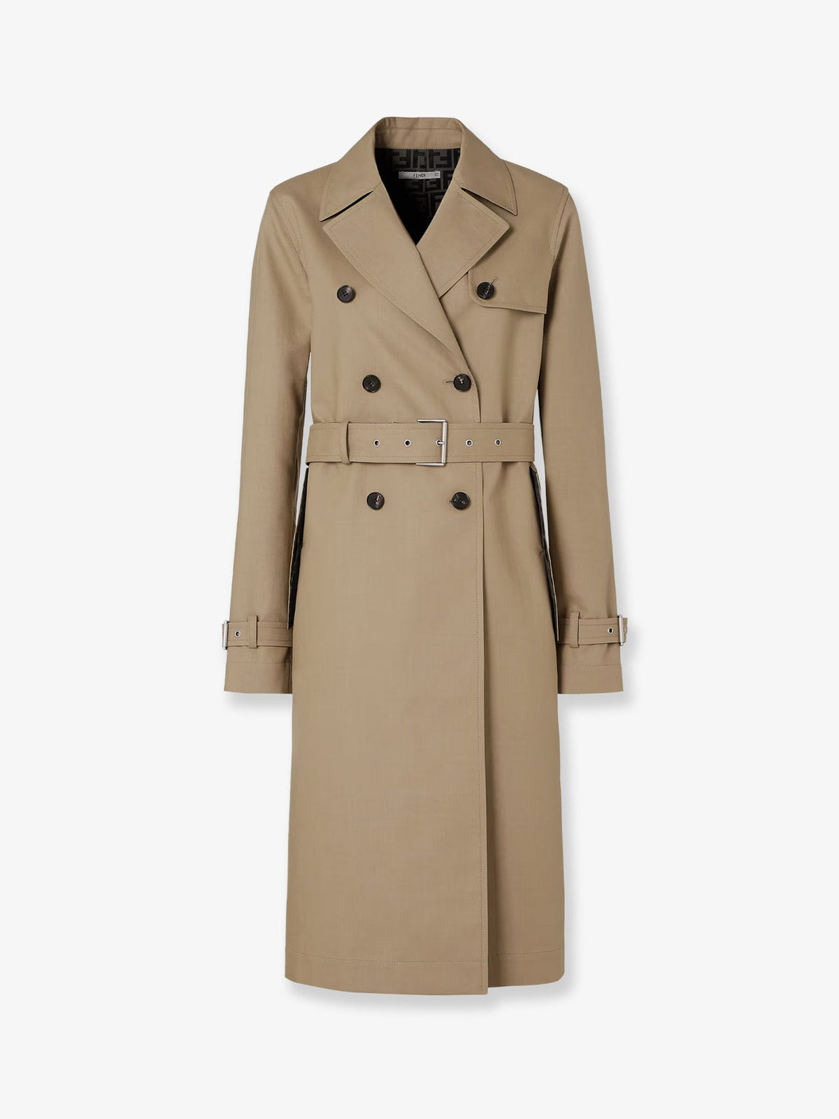 Fendi Women Midi Trench Coat In Mackintosh Fabric FENDI