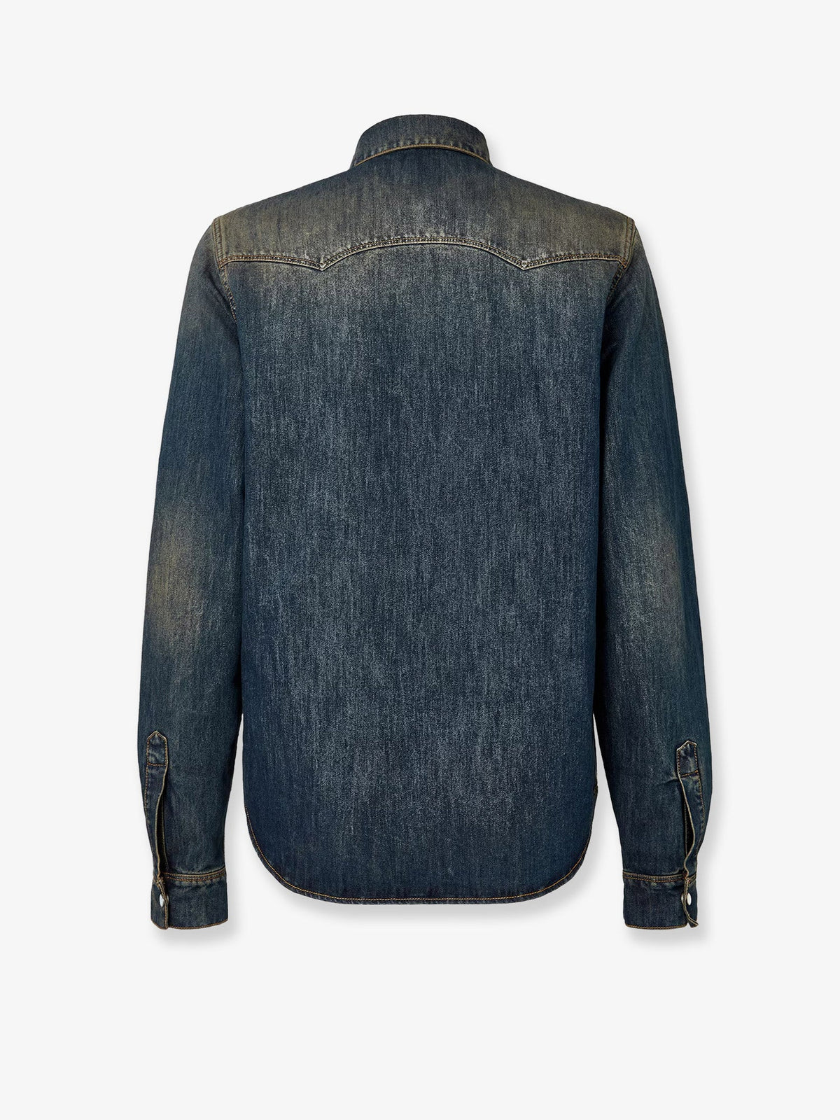 Fendi Men Cotton Blend Denim Jacket With Washed-Out Effect FENDI