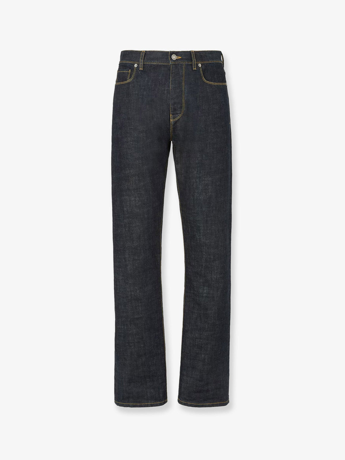 Fendi Men Navy Blue Five-Pocket Full-Length Jeans FENDI