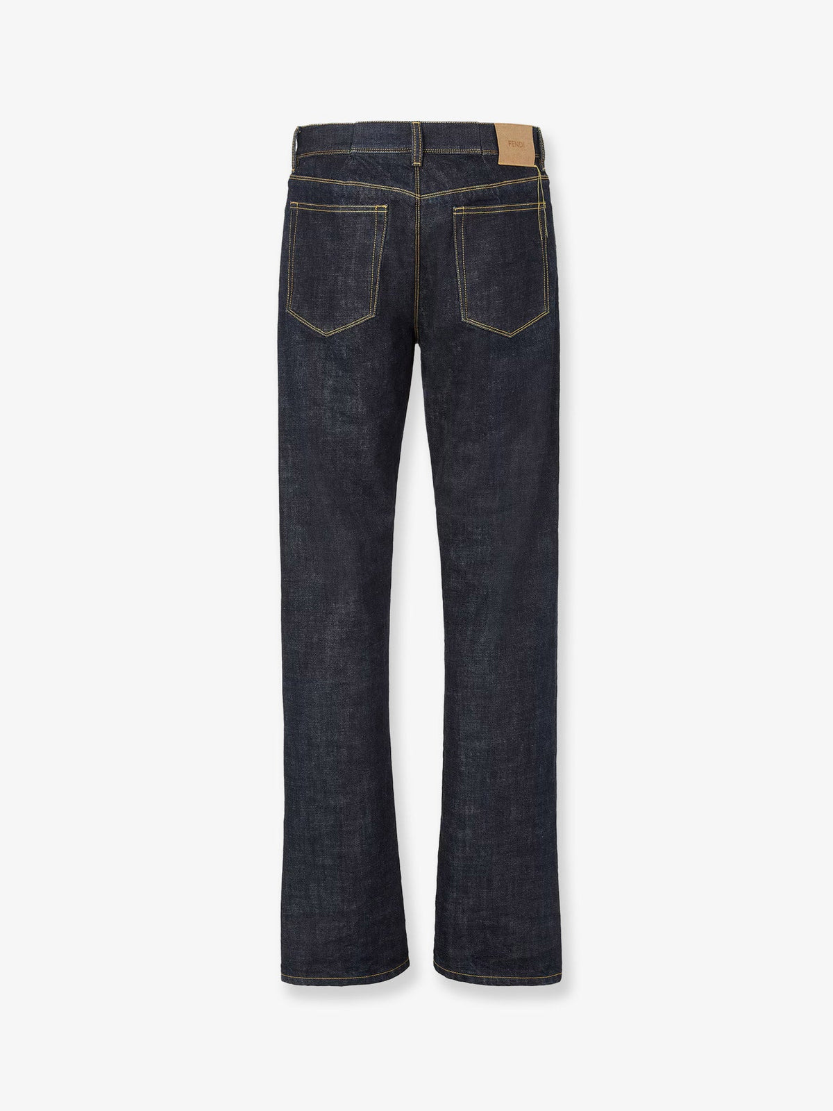 Fendi Men Navy Blue Five-Pocket Full-Length Jeans FENDI