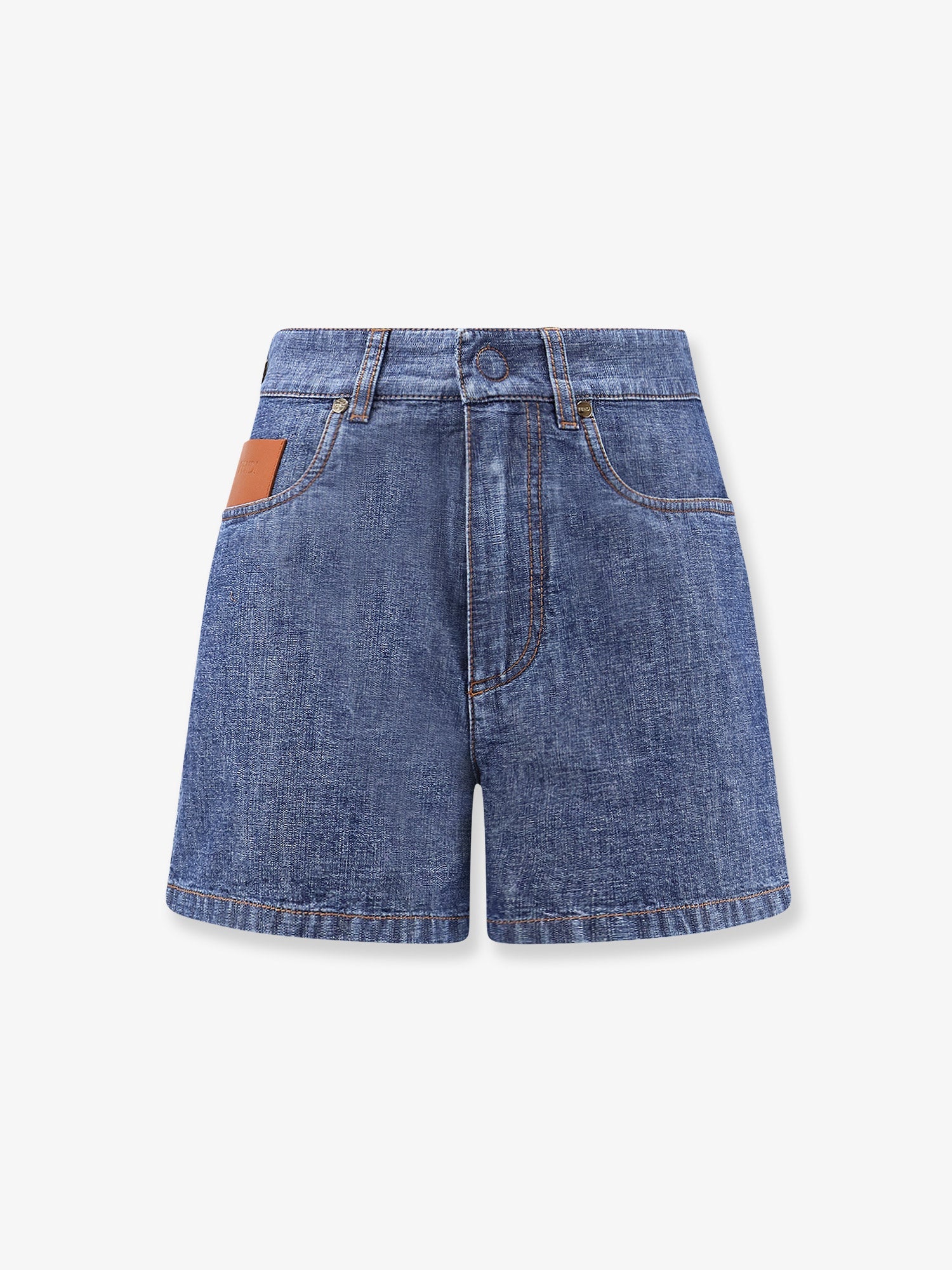 Fendi Women Chambray Denim Shorts FENDI