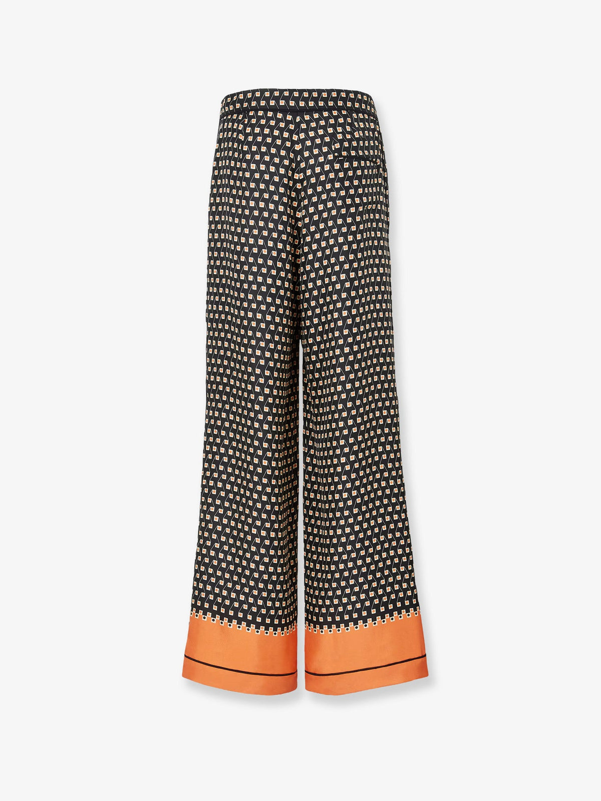 Fendi Women Printed Black Silk Pajamas Trousers FENDI