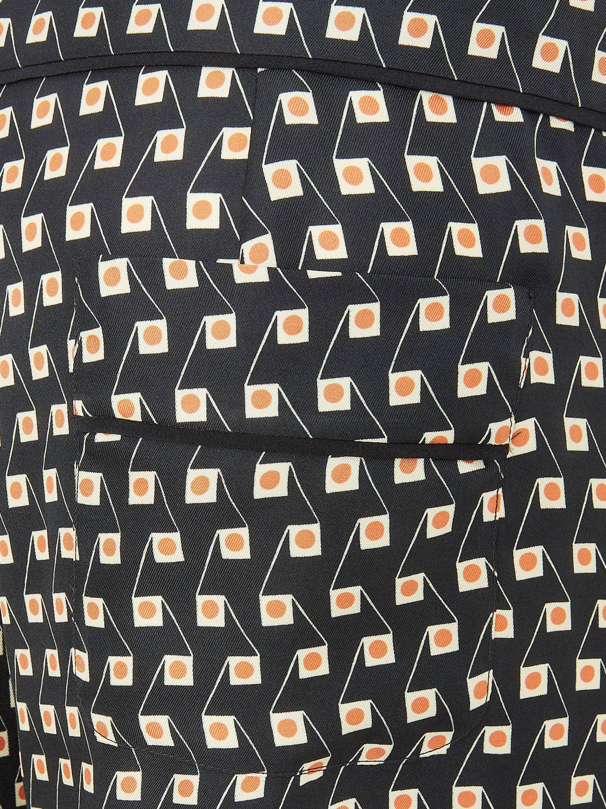 Fendi Women Printed Black Silk Pajamas Trousers FENDI