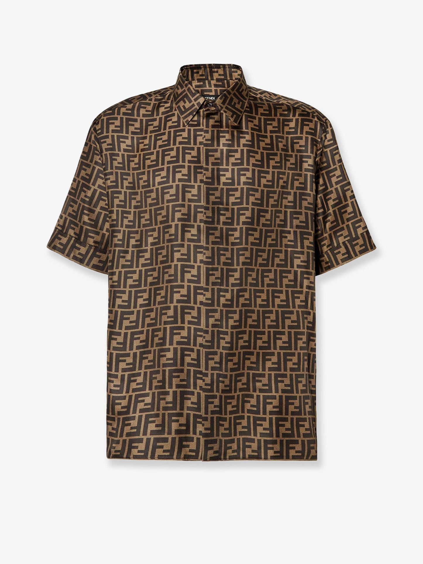 Fendi Men Silk Shirt With Ff Motif FENDI