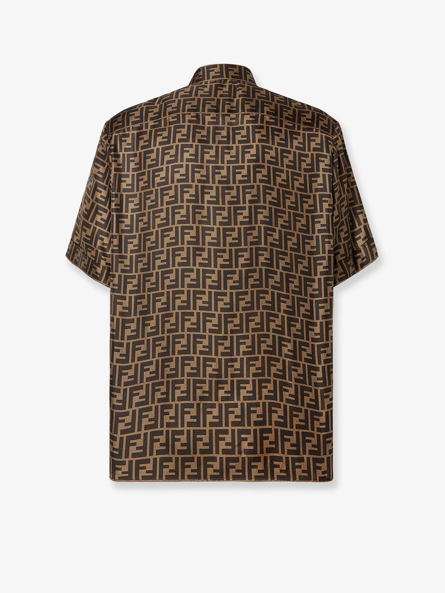 Fendi Men Silk Shirt With Ff Motif FENDI