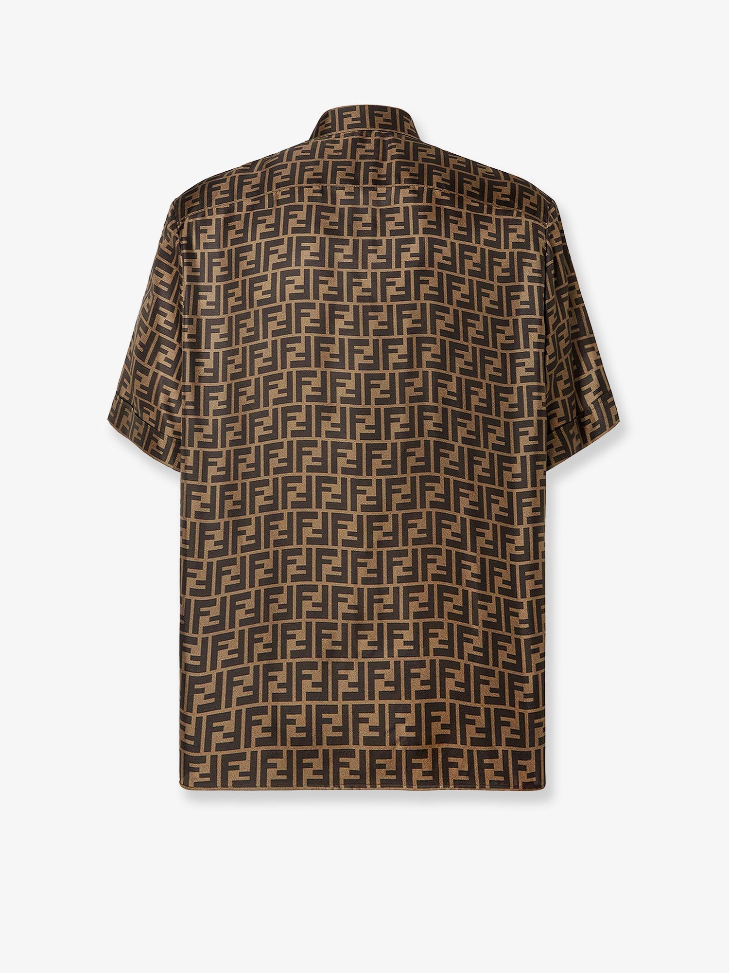 Fendi Men Silk Shirt With Ff Motif FENDI