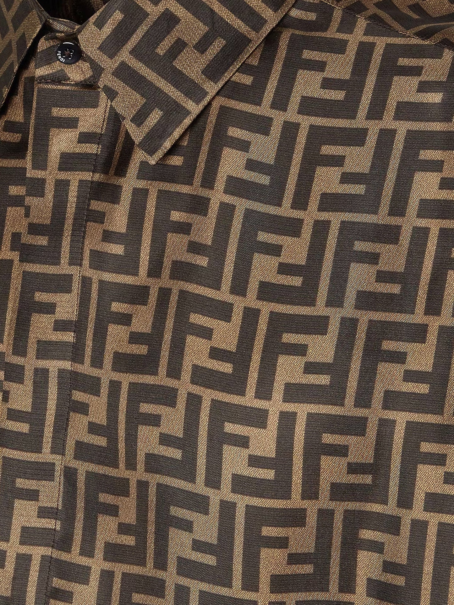 Fendi Men Silk Shirt With Ff Motif FENDI