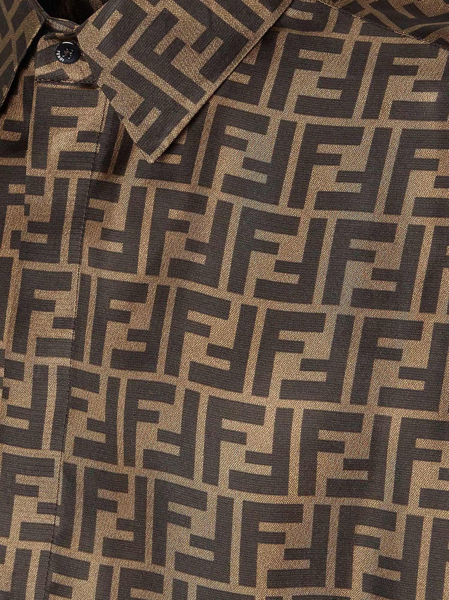 Fendi Men Silk Shirt With Ff Motif FENDI