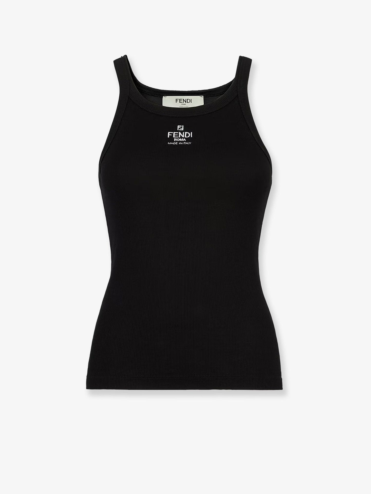 Fendi Women Ribbed Cotton Tank Top FENDI