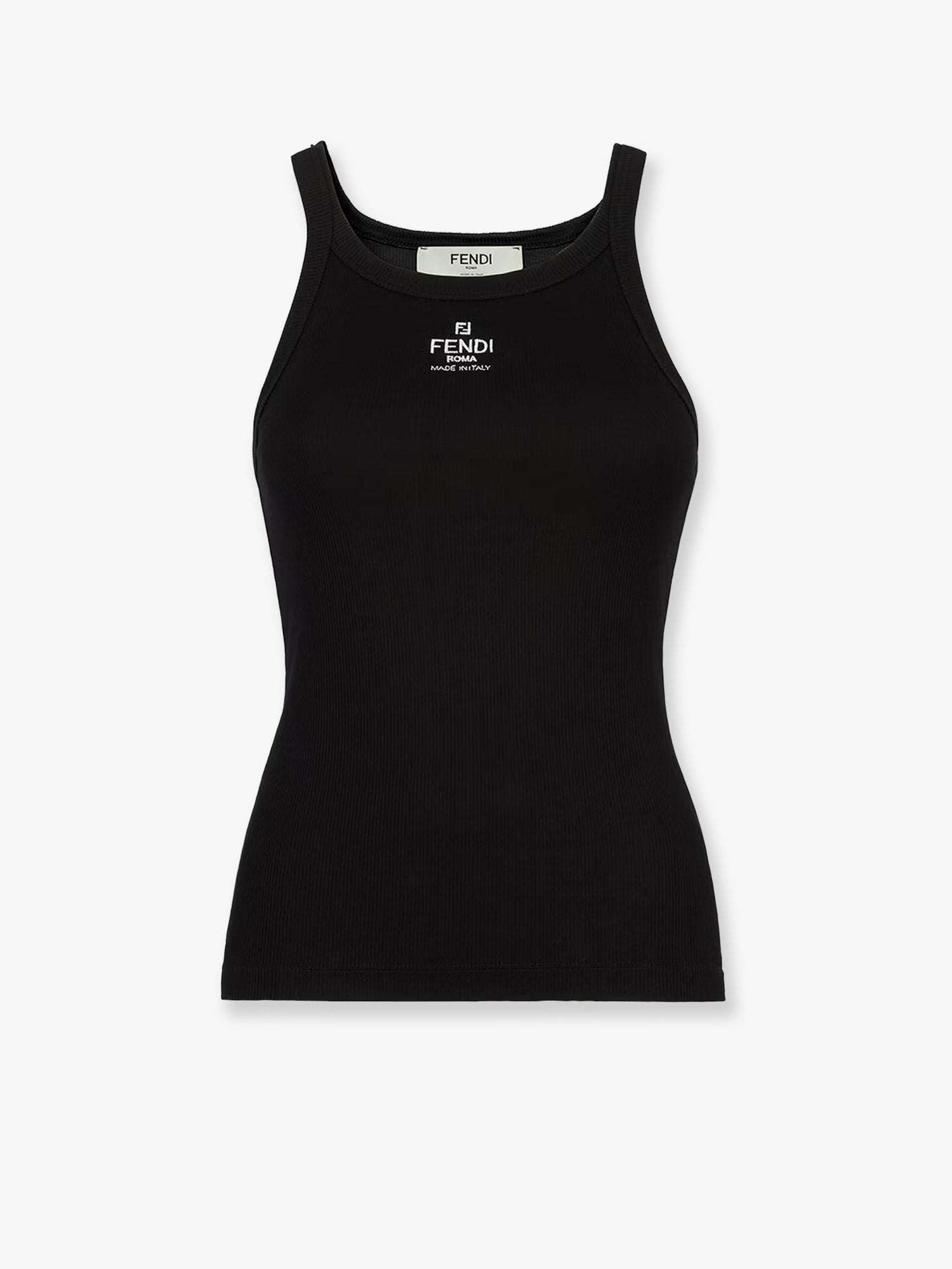 Fendi Women Ribbed Cotton Tank Top FENDI