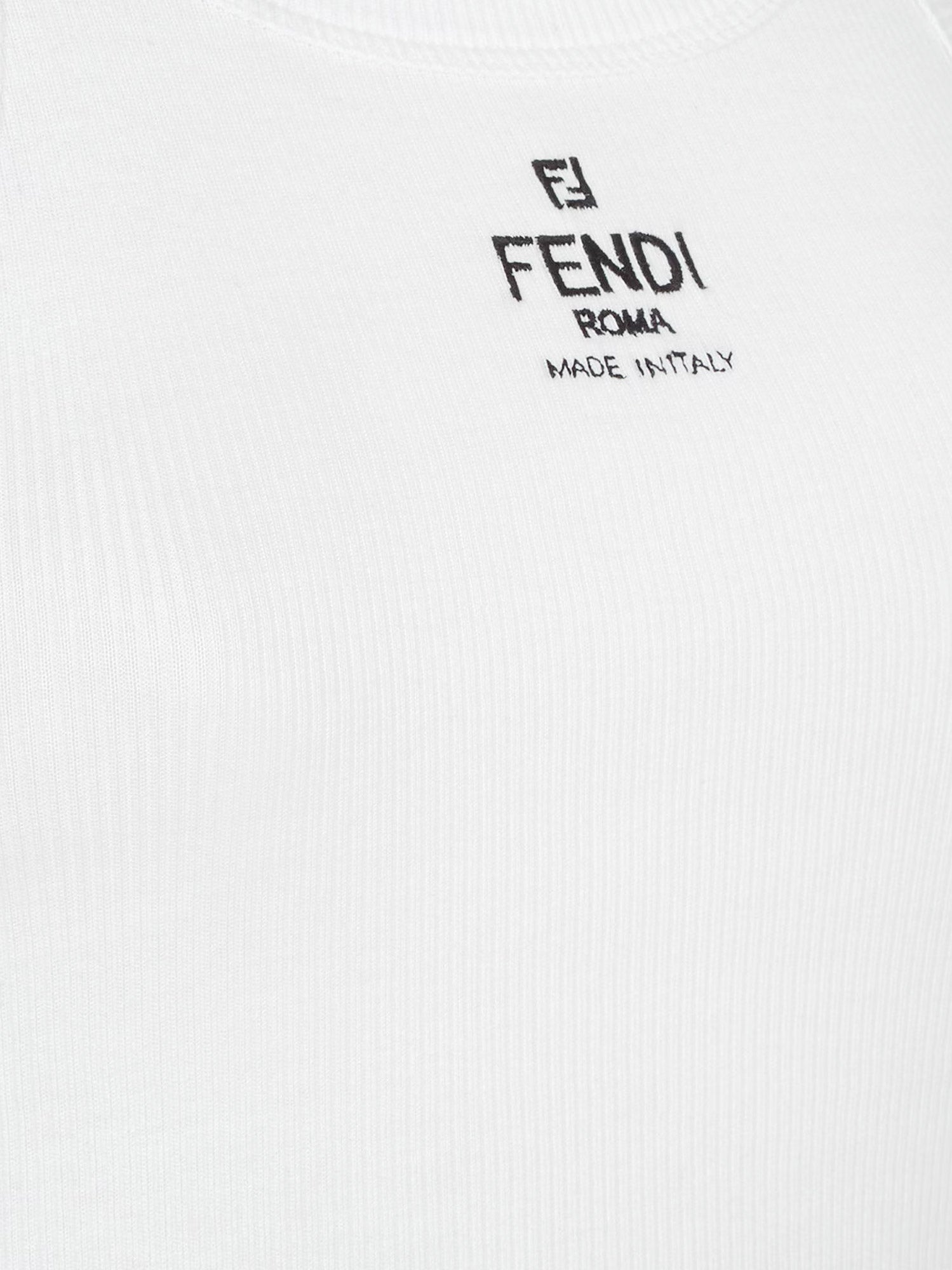 Fendi Women Ribbed Cotton Tank Top FENDI