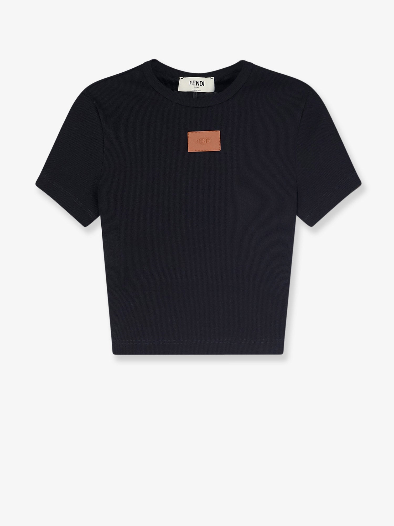 Fendi Women Cropped Stretch Cotton T-Shirt FENDI